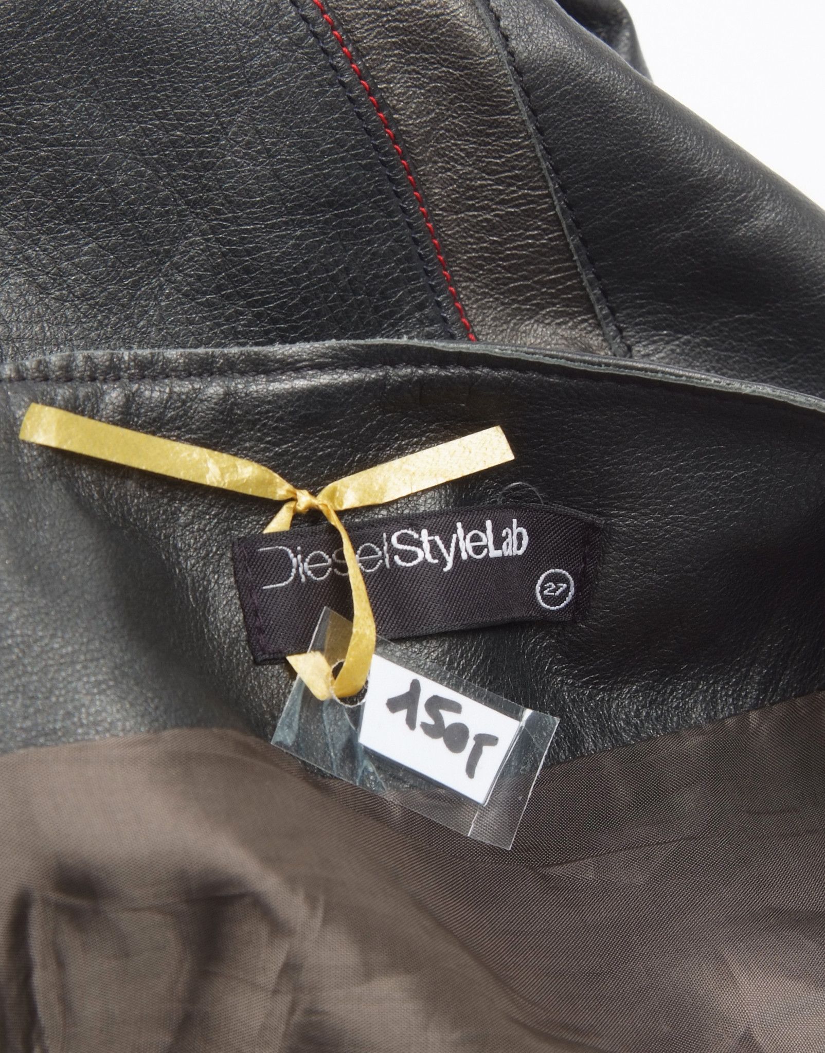 Diesel × Diesel Black Gold × Vintage Vintage Diesel Style Lab Leather Low Rise Black Pants Size 27" / US 4 / IT 40 - 10 Thumbnail