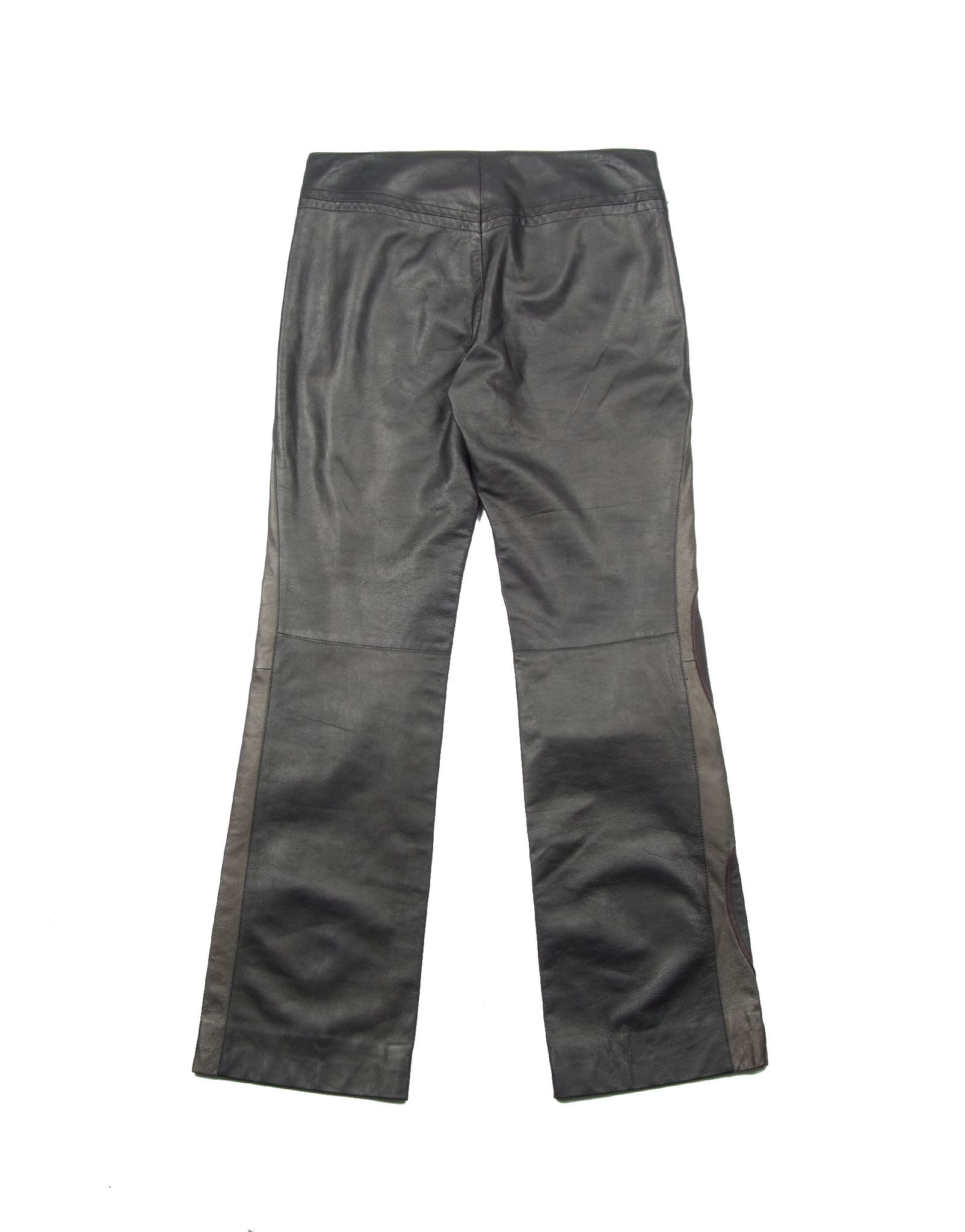 Diesel × Diesel Black Gold × Vintage Vintage Diesel Style Lab Leather Low Rise Black Pants Size 27" / US 4 / IT 40 - 4 Thumbnail