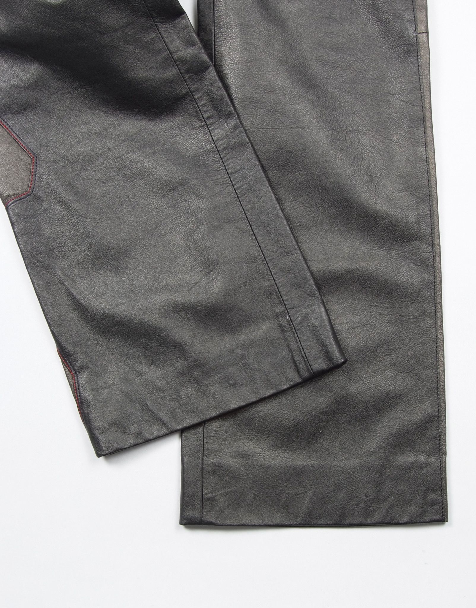 Diesel × Diesel Black Gold × Vintage Vintage Diesel Style Lab Leather Low Rise Black Pants Size 27" / US 4 / IT 40 - 5 Thumbnail