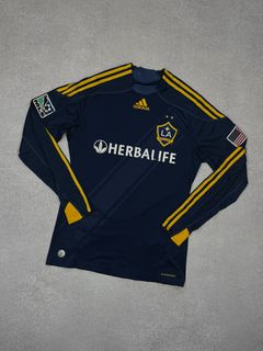 adidas, Shirts, Vintage Mls Adidas La Galaxy David Beckham Long Sleeve  Soccer Jersey