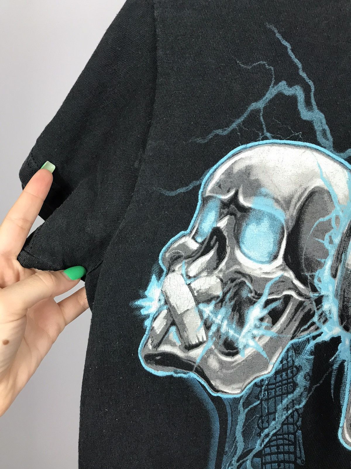 Vintage Skull Skeleton overprinted vintage rock tee Size US M / EU 48-50 / 2 - 6 Thumbnail