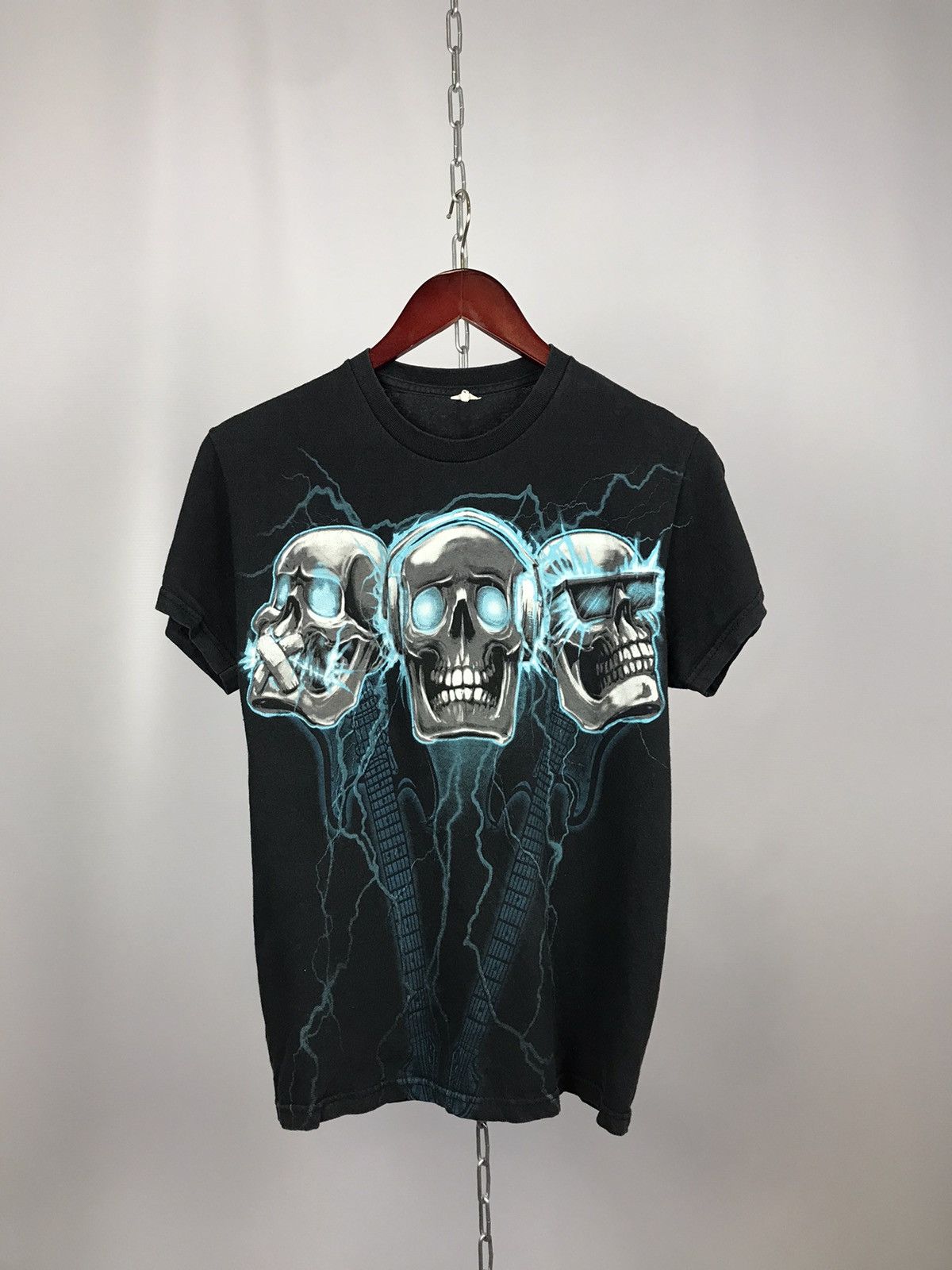 Vintage Skull Skeleton overprinted vintage rock tee Size US M / EU 48-50 / 2 - 1 Thumbnail