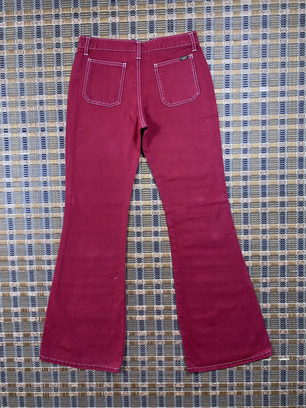 Japanese Brand × Vintage Vintage Red Flare Denim By Et Botte Paris Size US 29 - 2 Thumbnail