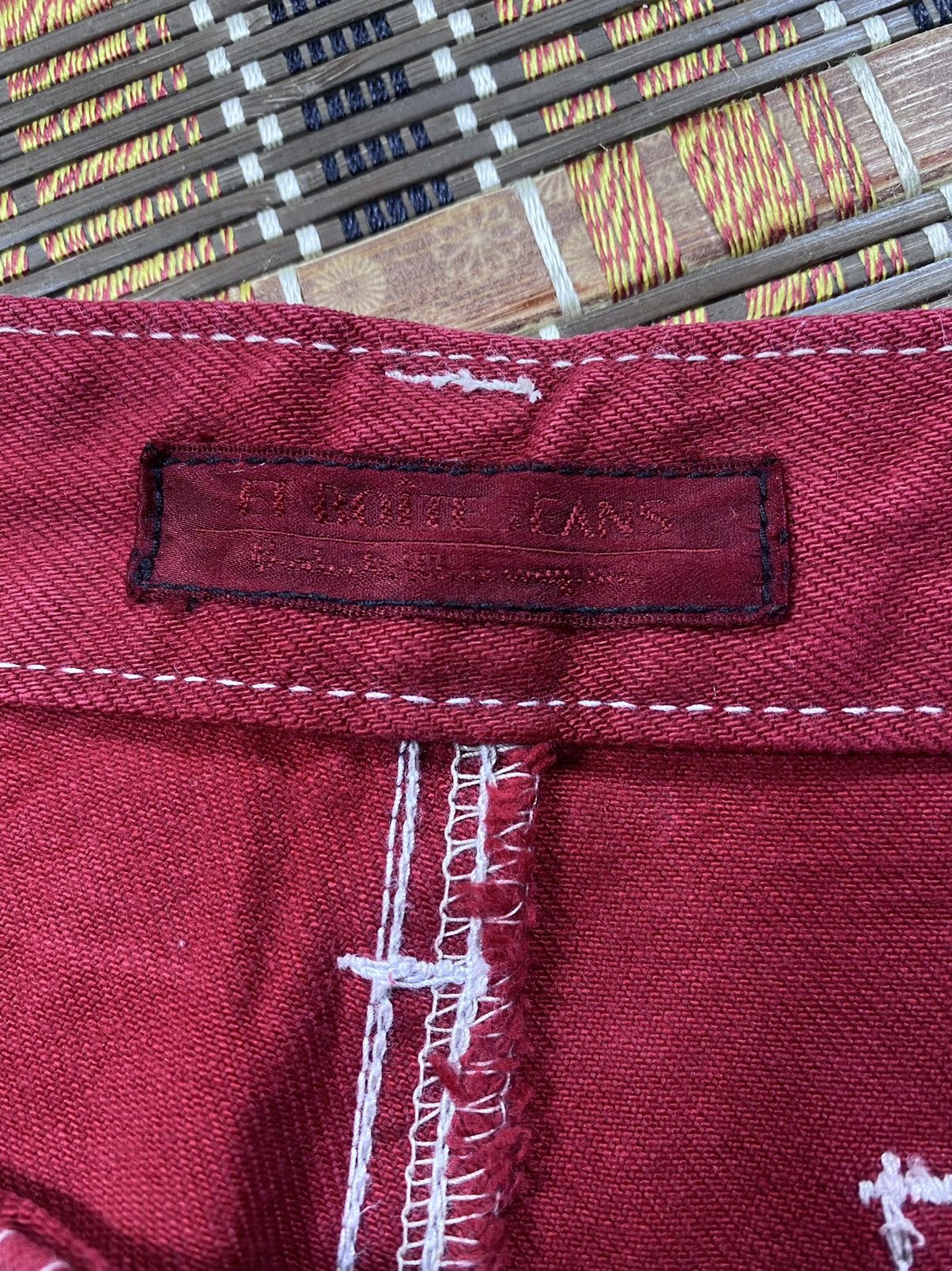 Japanese Brand × Vintage Vintage Red Flare Denim By Et Botte Paris Size US 29 - 5 Thumbnail