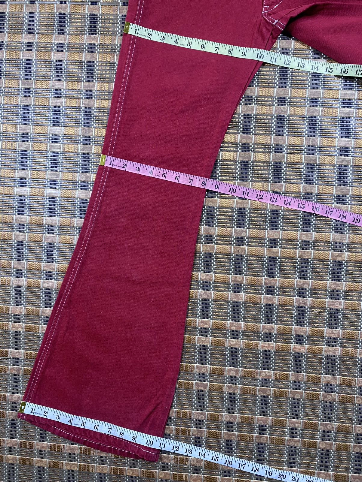 Japanese Brand × Vintage Vintage Red Flare Denim By Et Botte Paris Size US 29 - 8 Thumbnail