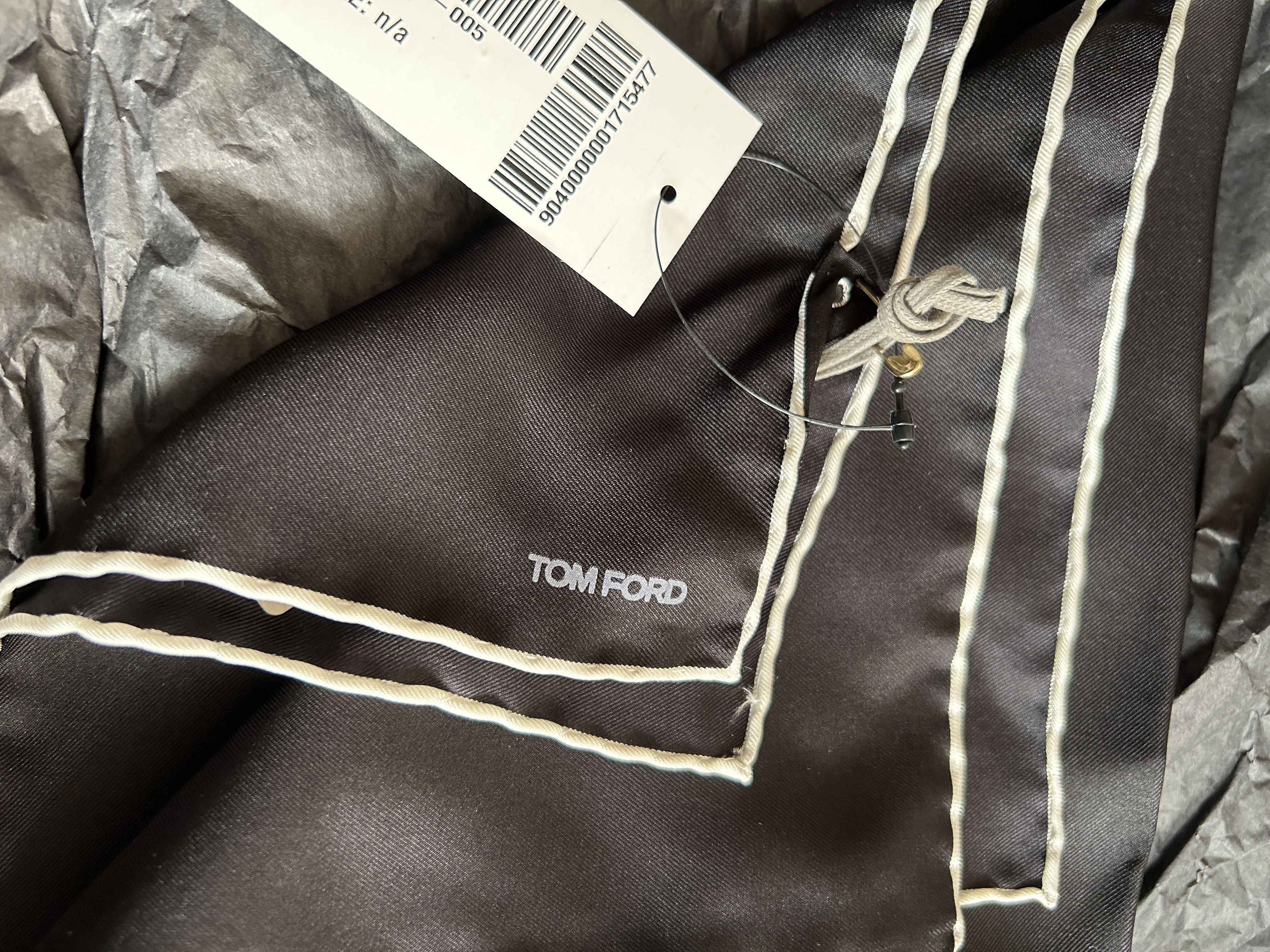 Tom Ford contrast stripe pocket square silk Size ONE SIZE - 9 Thumbnail