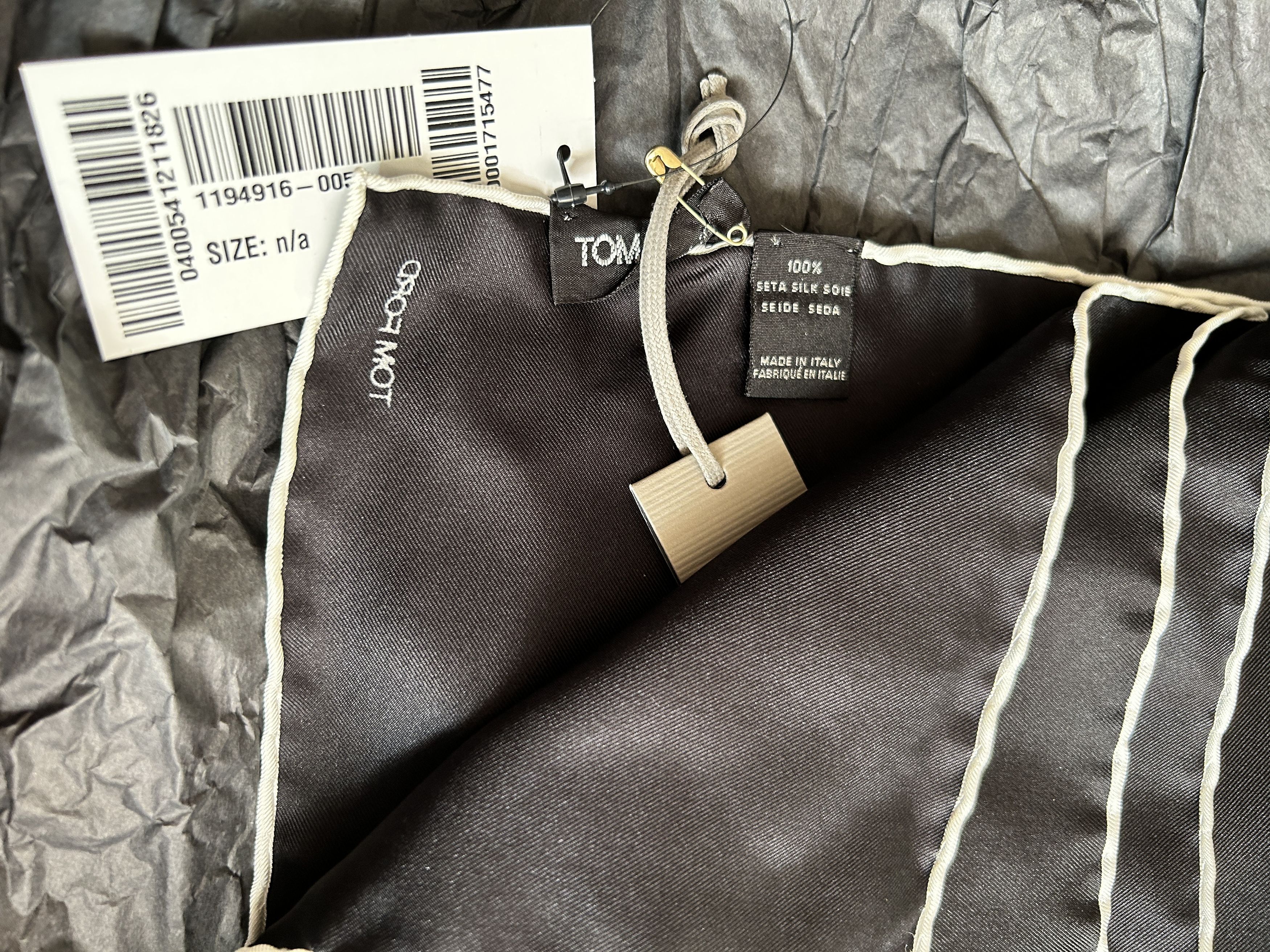 Tom Ford contrast stripe pocket square silk Size ONE SIZE - 7 Thumbnail
