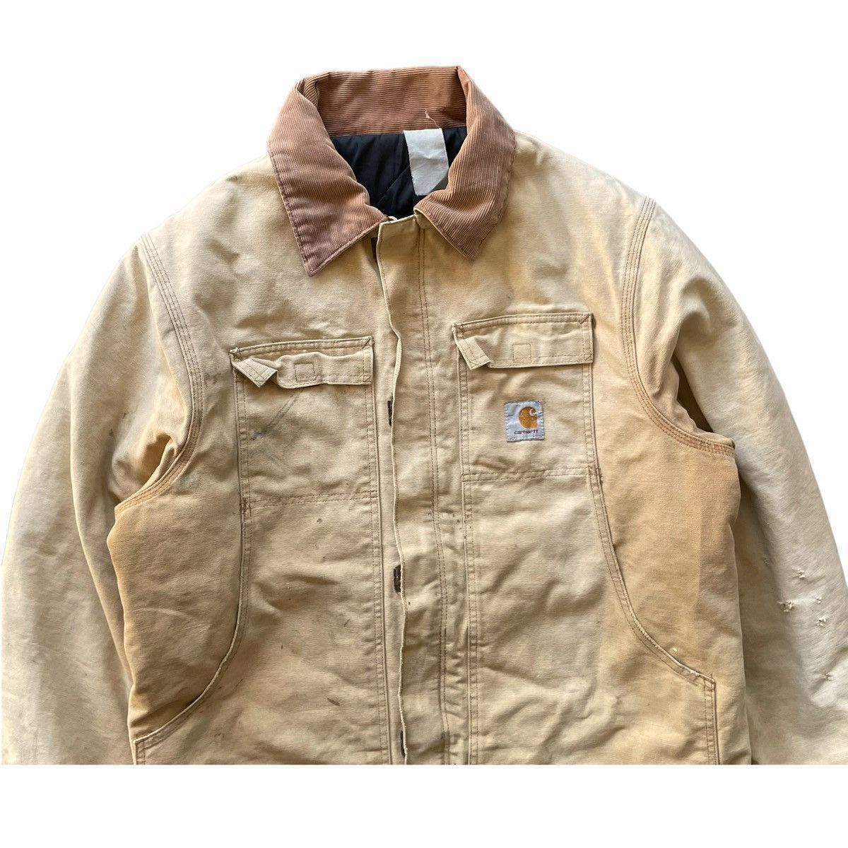 Carhartt × Carhartt Wip × Vintage 💥 Carhartt Detroit Hunting Sunfaded Trashed Jacket Size US XL / EU 56 / 4 - 4 Thumbnail