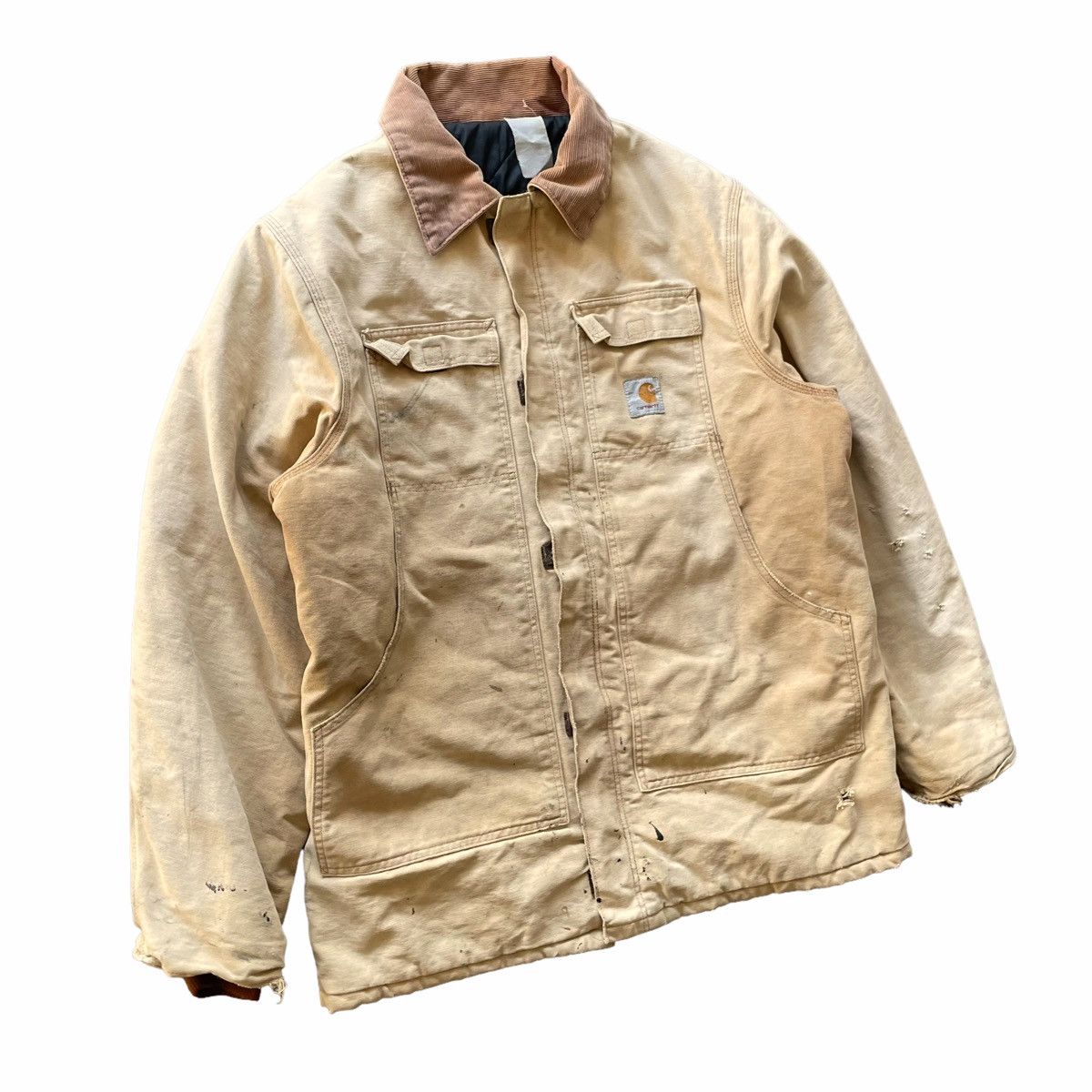 Carhartt × Carhartt Wip × Vintage 💥 Carhartt Detroit Hunting Sunfaded Trashed Jacket Size US XL / EU 56 / 4 - 2 Thumbnail
