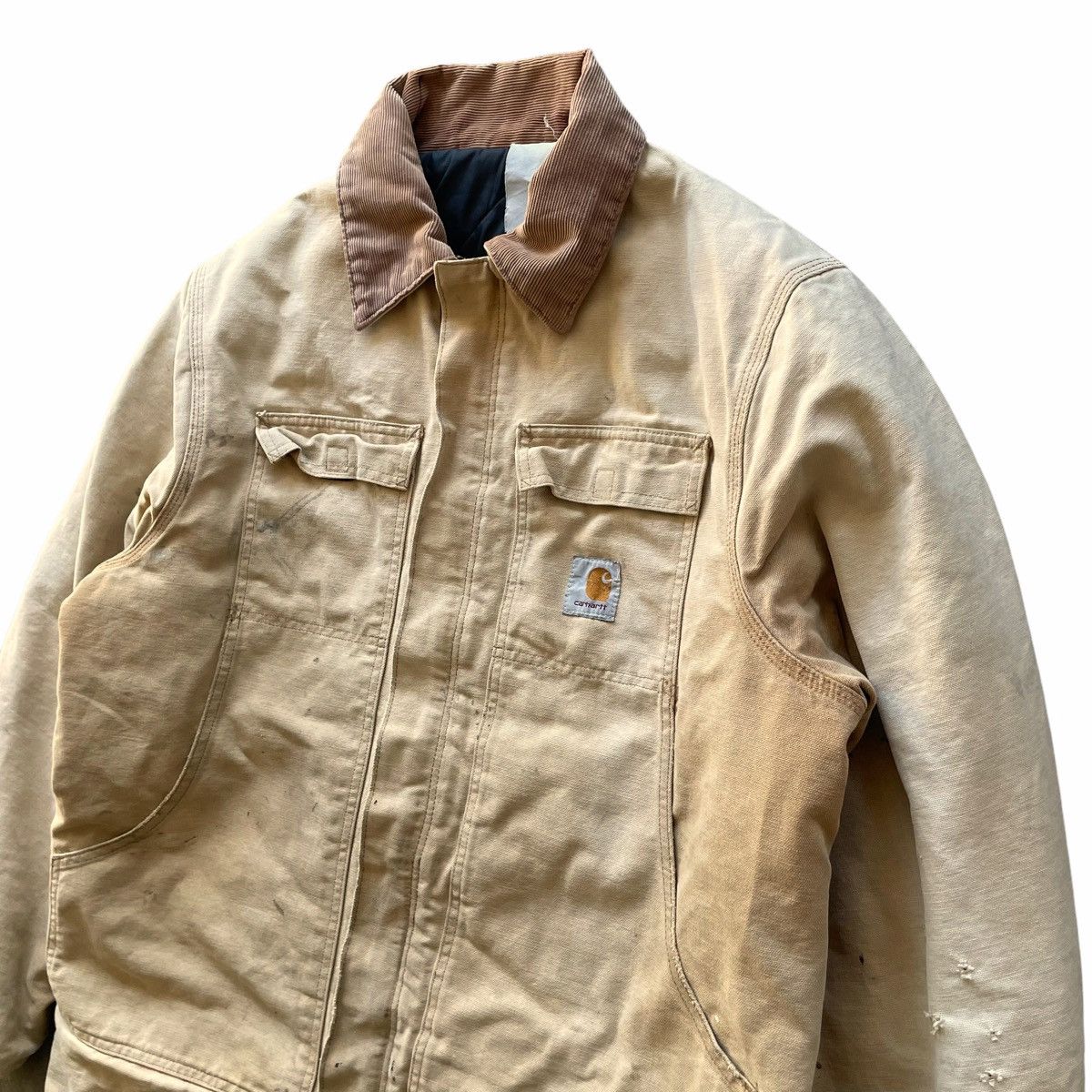 Carhartt × Carhartt Wip × Vintage 💥 Carhartt Detroit Hunting Sunfaded Trashed Jacket Size US XL / EU 56 / 4 - 5 Thumbnail