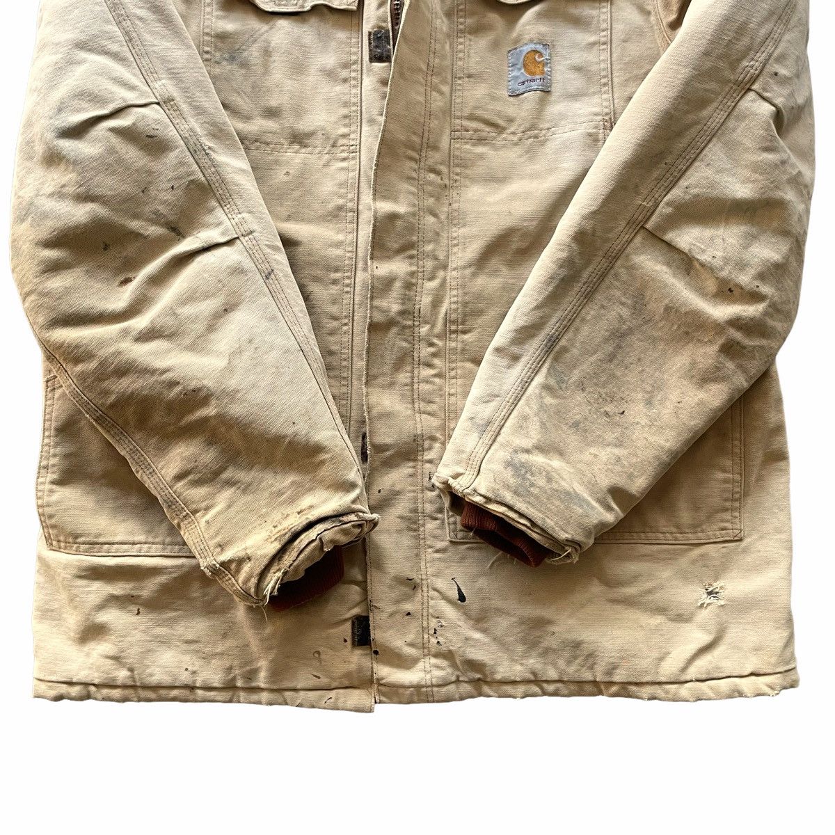 Carhartt × Carhartt Wip × Vintage 💥 Carhartt Detroit Hunting Sunfaded Trashed Jacket Size US XL / EU 56 / 4 - 8 Thumbnail
