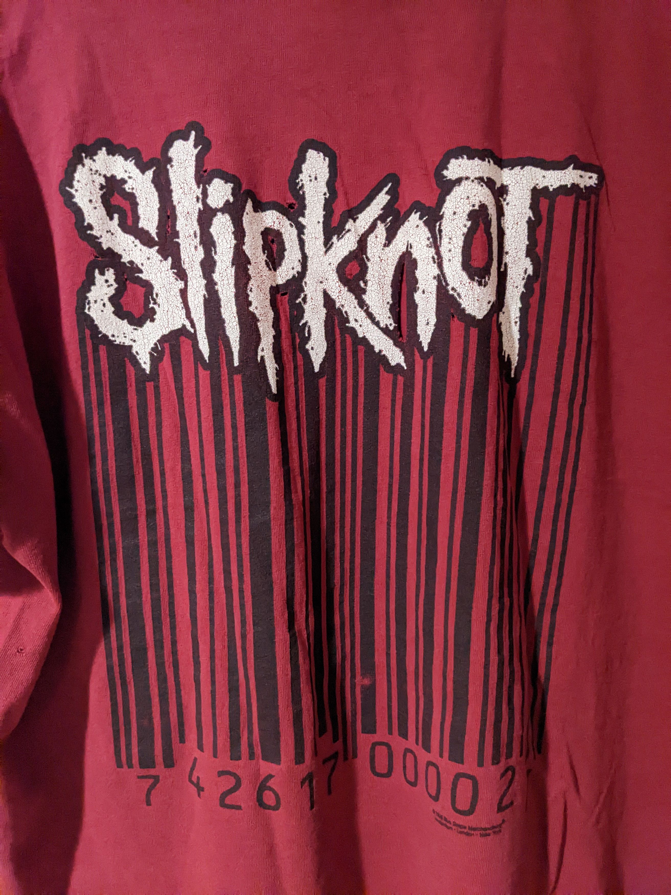 Vintage 1999 Slipknot Band Music Barcode X-Large T-Shirt