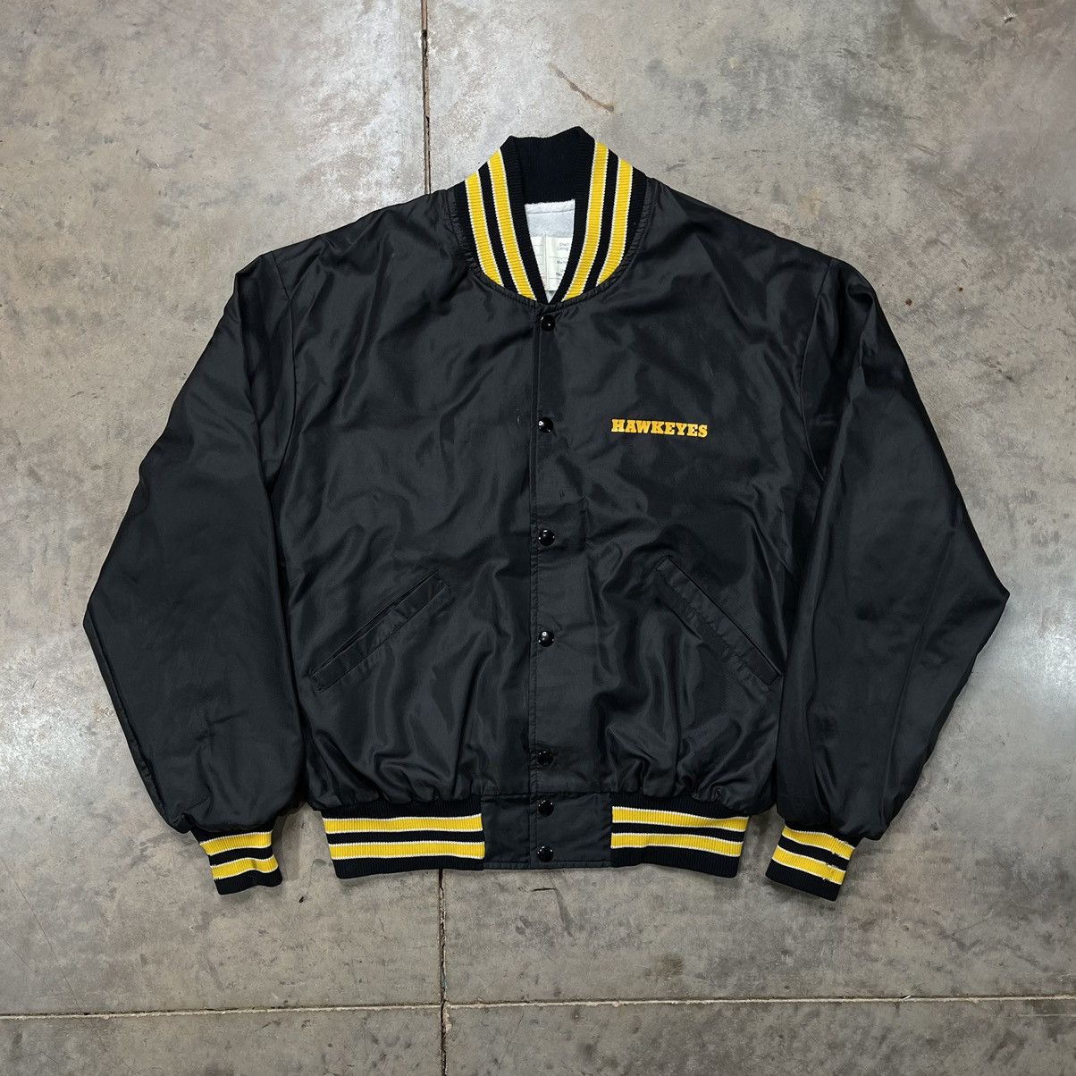 Vintage Vintage Iowa Hawkeyes Satin Bomber Jacket Spellout Logo 80s ...