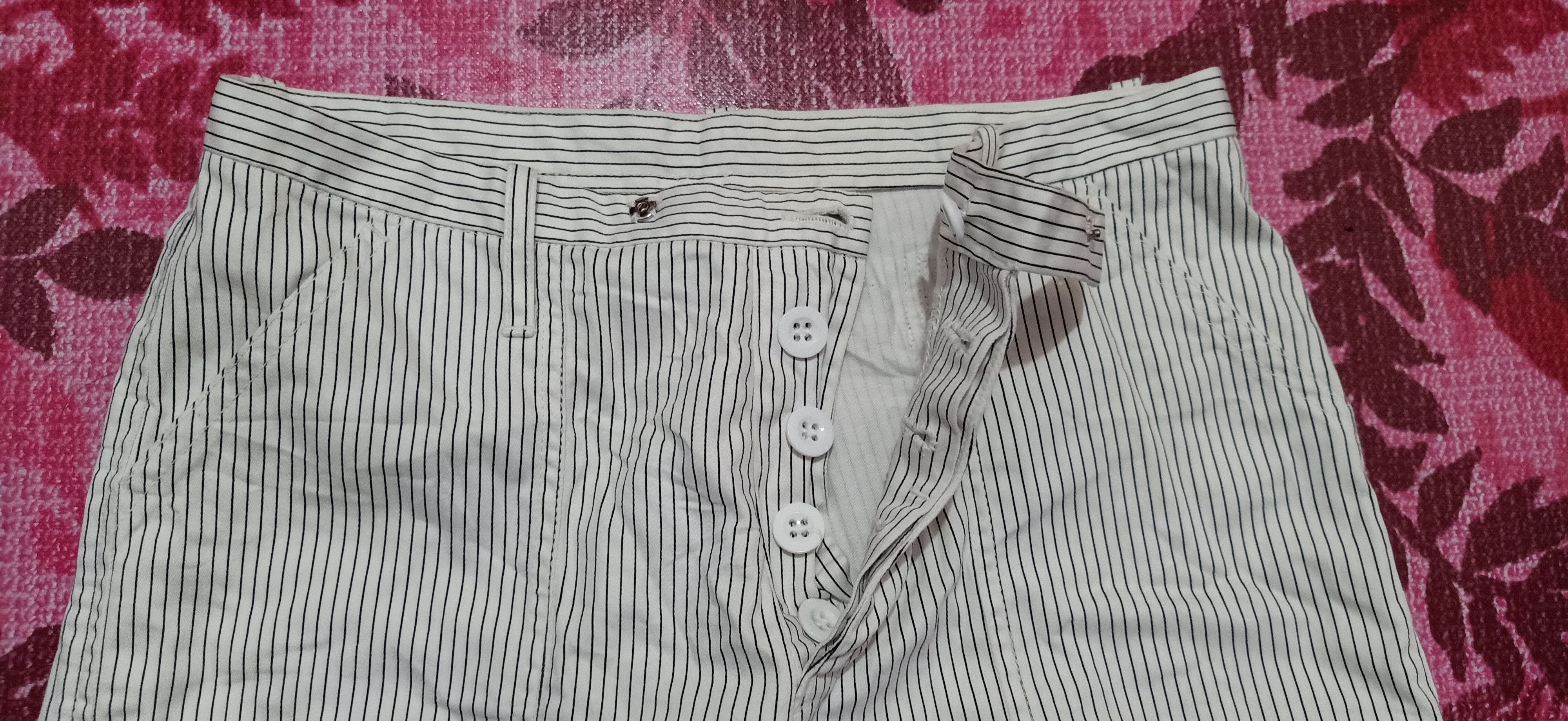Designer Kempel Pants Stripe With Buckle Size US 29 - 3 Thumbnail