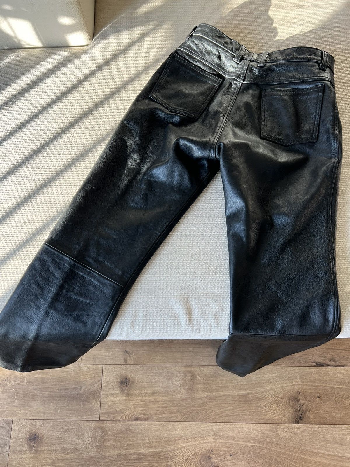 Vintage VTG BLACK LEATHER PANTS | Grailed