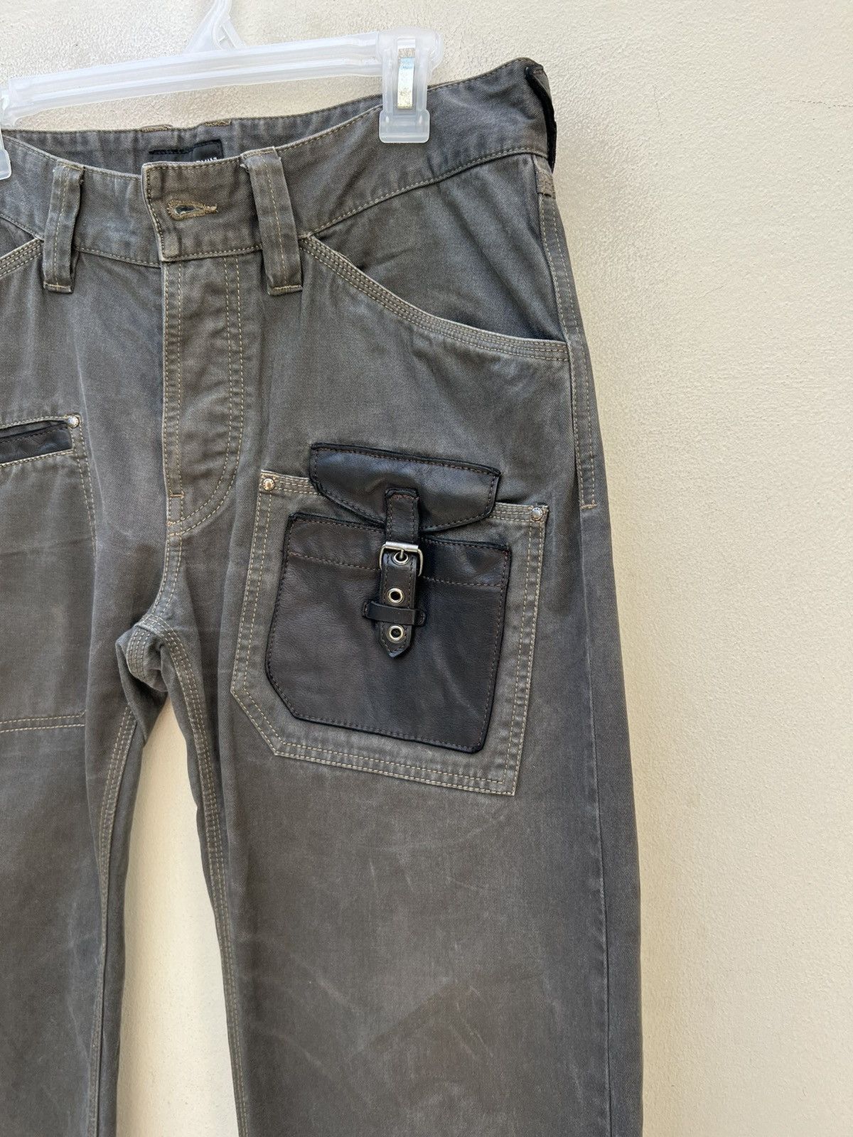 Emporio Armani × Vintage Vintage Emporia Armani Hybrid Cargo Wide Leg Trouser Pant Size US 34 / EU 50 - 7 Thumbnail