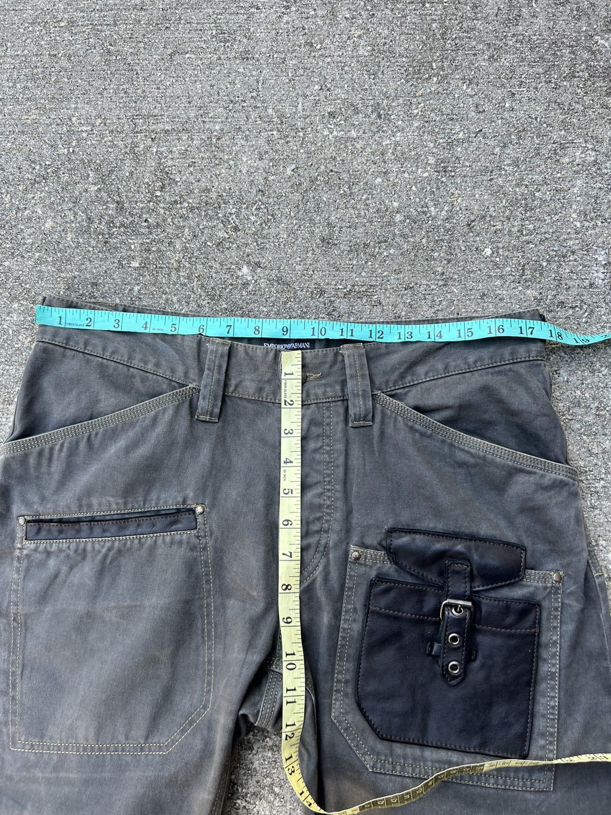 Emporio Armani × Vintage Vintage Emporia Armani Hybrid Cargo Wide Leg Trouser Pant Size US 34 / EU 50 - 22 Thumbnail