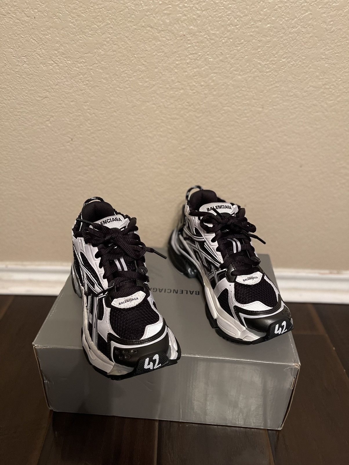 Balenciaga Balenciaga Runner White Black Track Trainers Sz