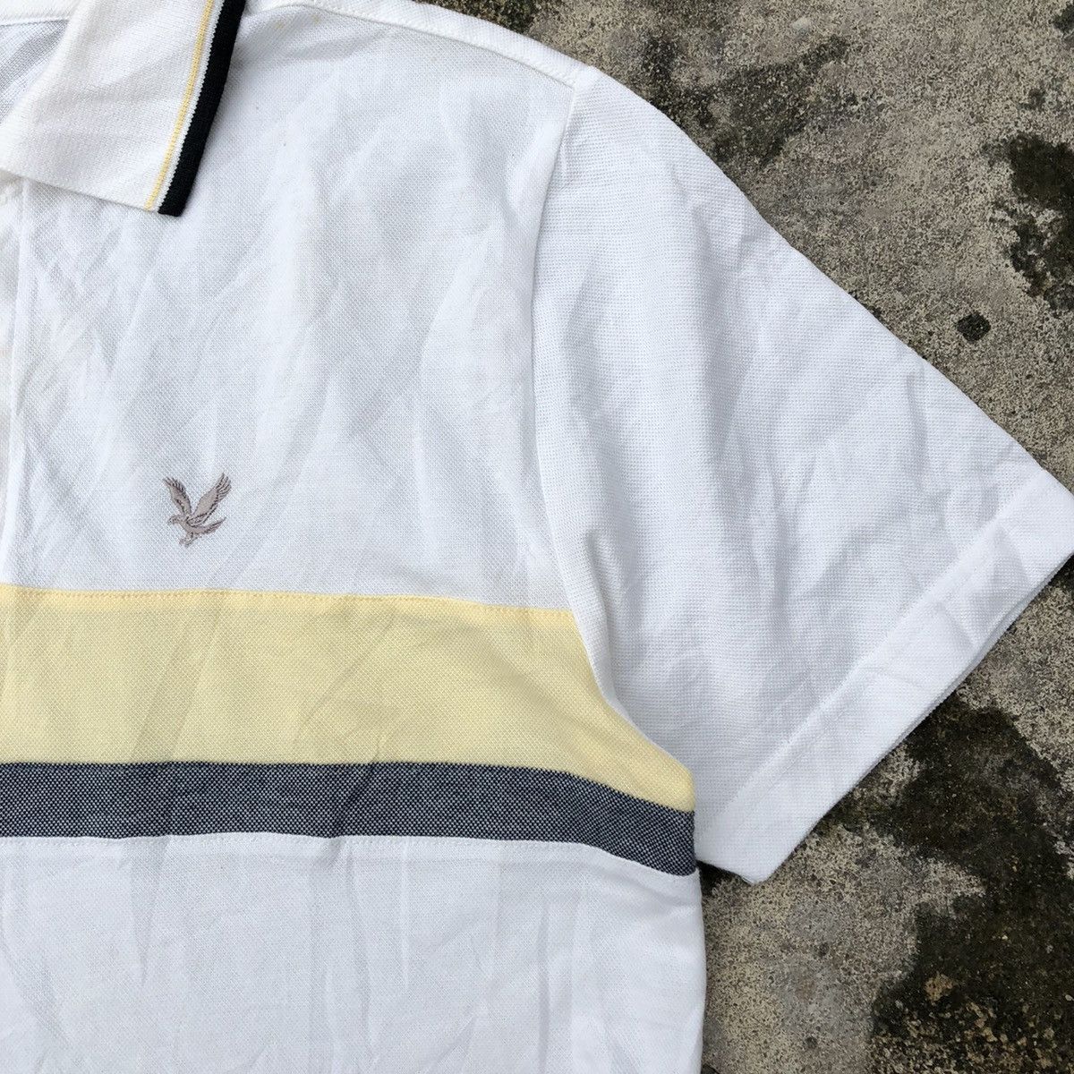 Designer × Lyle & Scott × Vintage Rare Vintage Lyle & Scott Black Label Stripes Polo Shirts Size US S / EU 44-46 / 1 - 5 Thumbnail