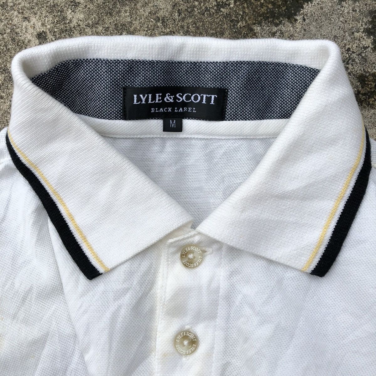 Designer × Lyle & Scott × Vintage Rare Vintage Lyle & Scott Black Label Stripes Polo Shirts Size US S / EU 44-46 / 1 - 9 Thumbnail