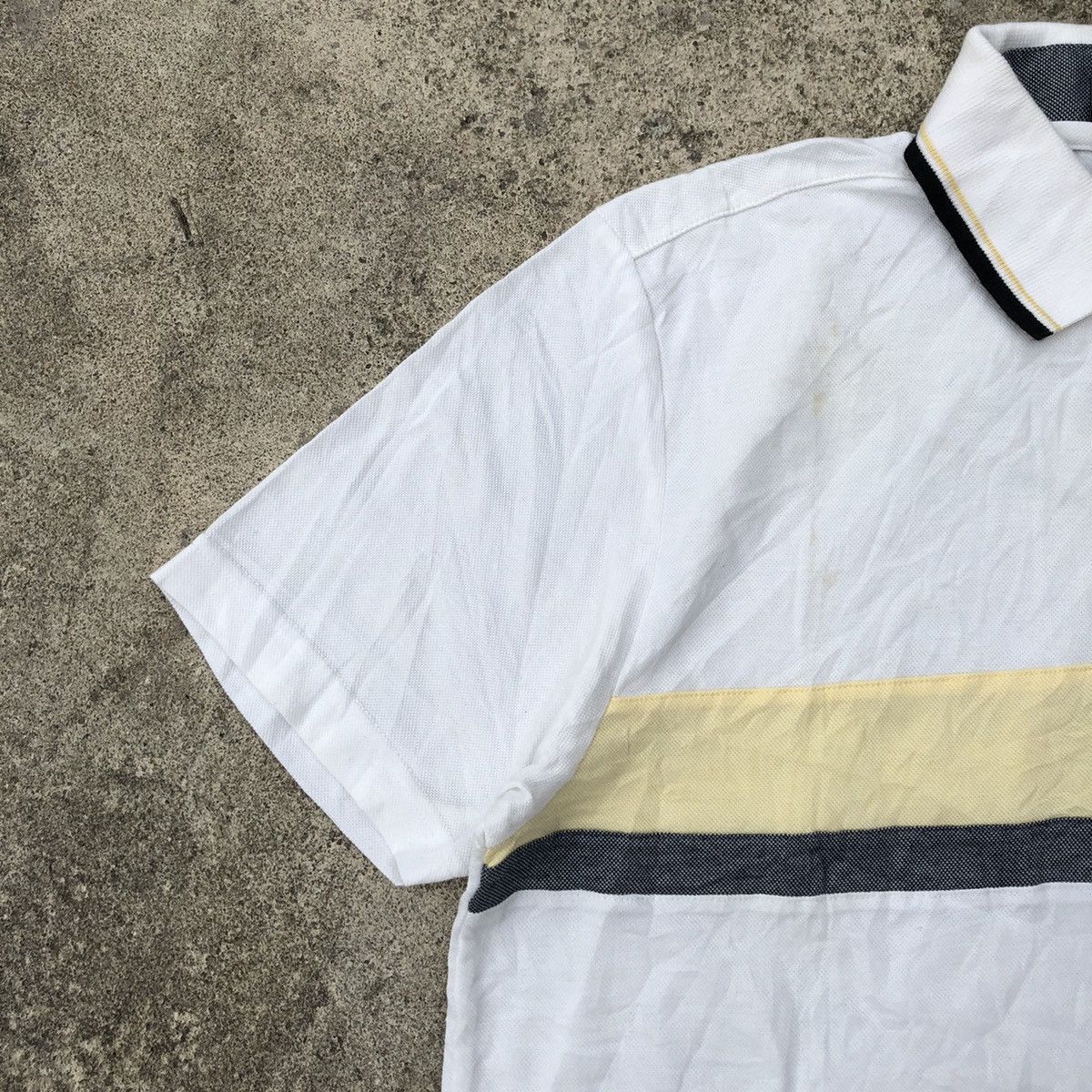 Designer × Lyle & Scott × Vintage Rare Vintage Lyle & Scott Black Label Stripes Polo Shirts Size US S / EU 44-46 / 1 - 6 Thumbnail
