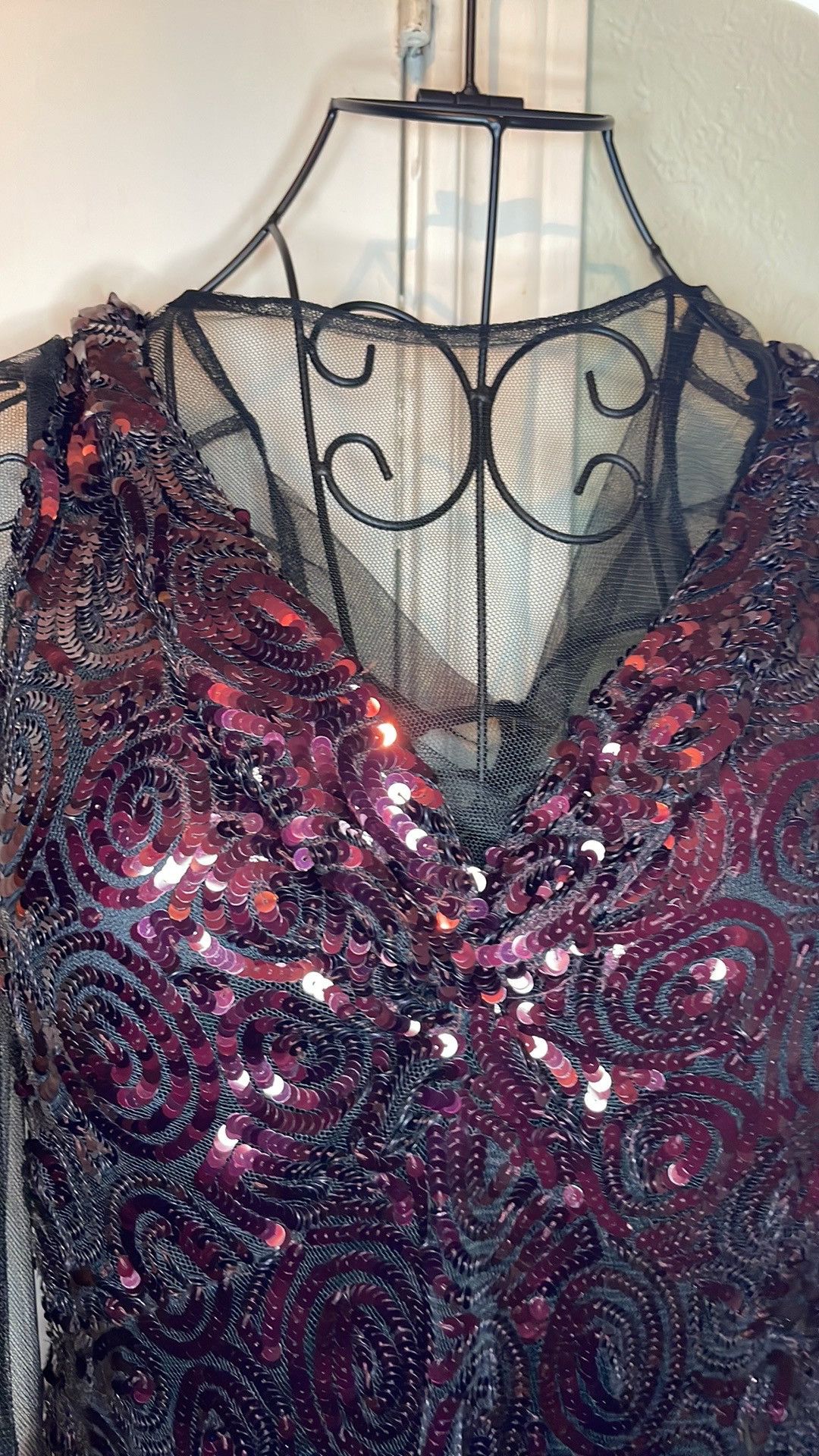 Dries Van Noten Carti sequins layered top black net mesh Size S / US 4 / IT 40 - 8 Thumbnail