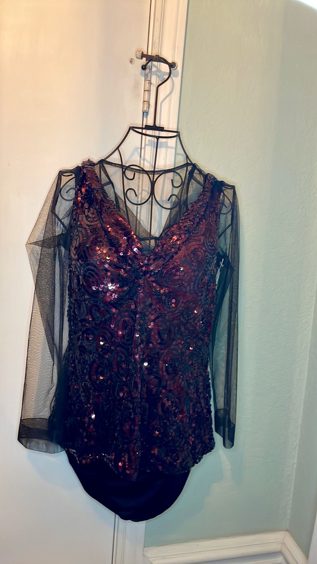 Dries Van Noten Carti sequins layered top black net mesh Size S / US 4 / IT 40 - 1 Thumbnail