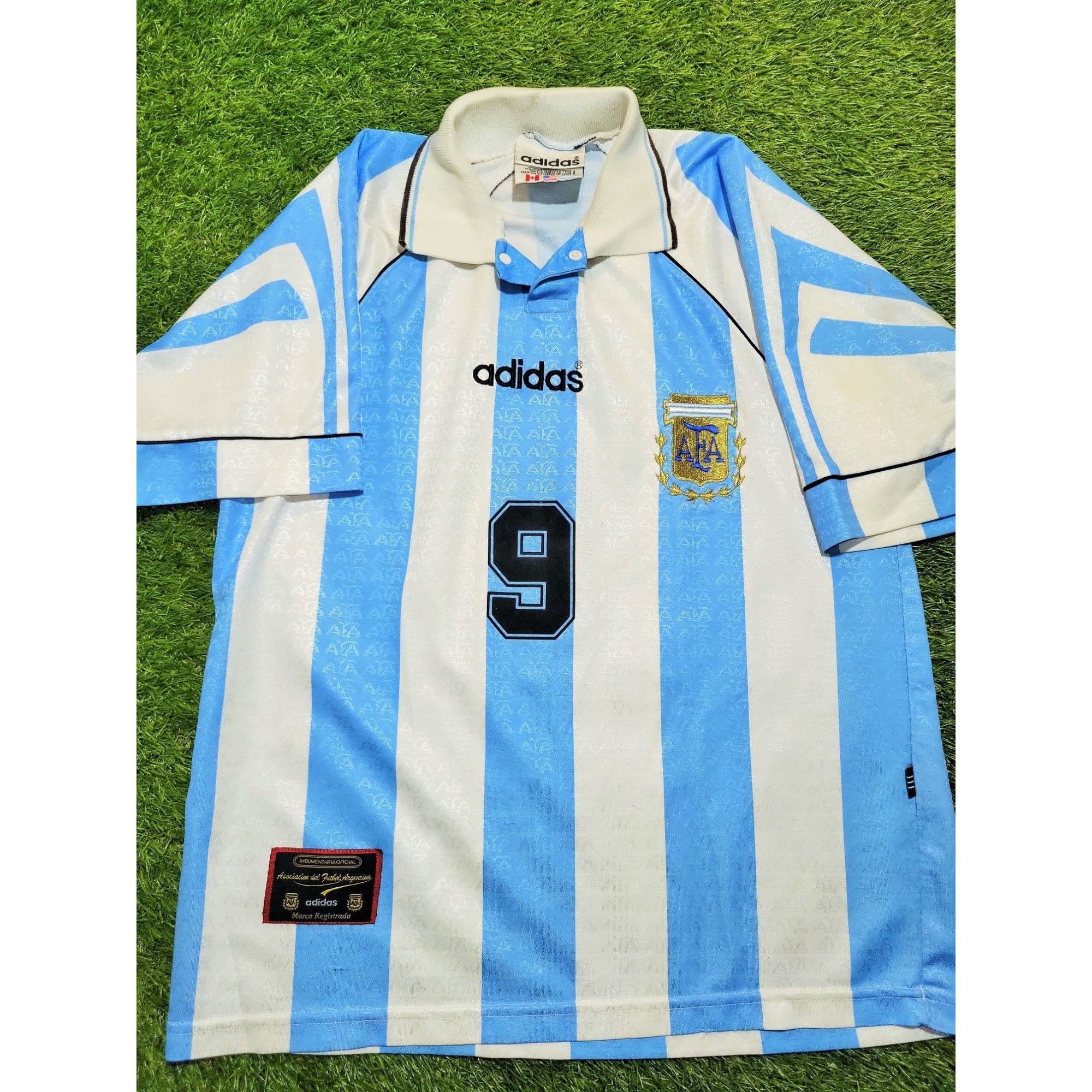 Adidas Batistuta Argentina 1996 1997 COPA AMERICA Soccer Jersey S Size US S / EU 44-46 / 1 - 1 Thumbnail