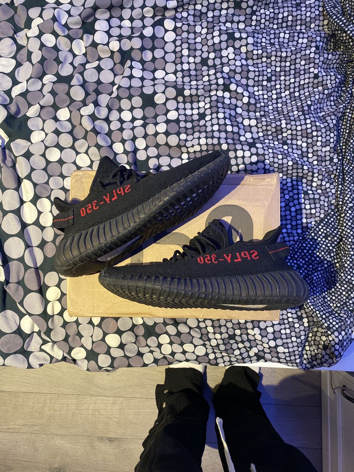 yeezy bred black red