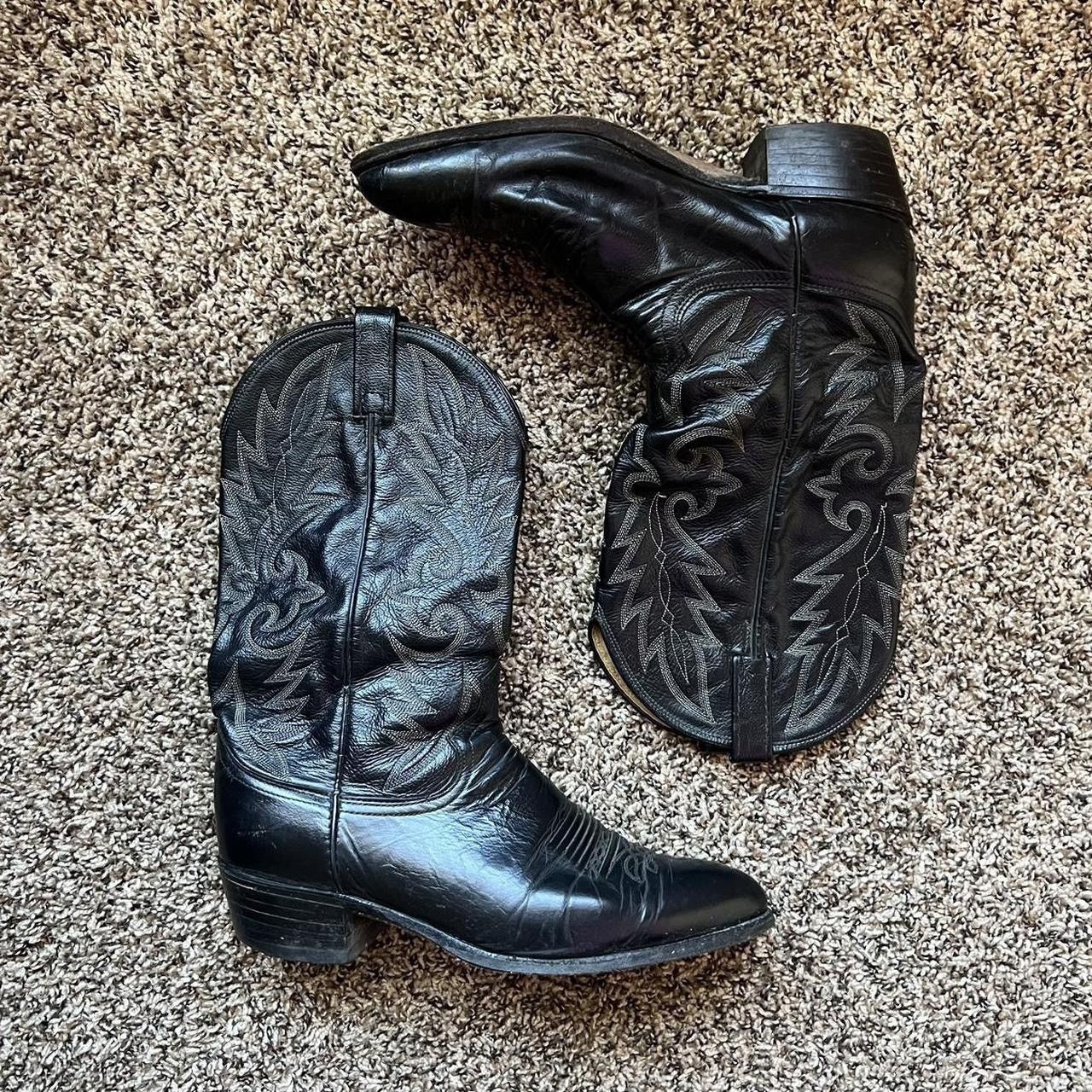 Bottes Western Cowboy Dan Post – Vintage – Marron Peau De Lézard – Taille 10B Homme