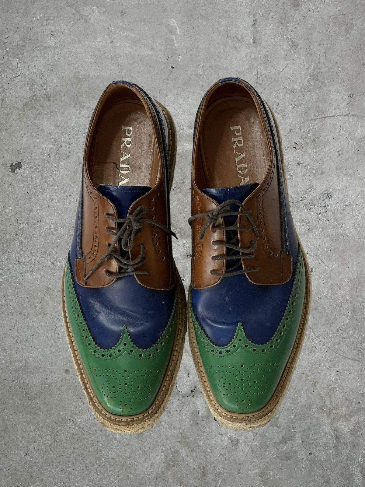 Prada SS/11 Prada Wingtip Woven Sole Brogues Size US 10 / EU 43 - 4 Thumbnail