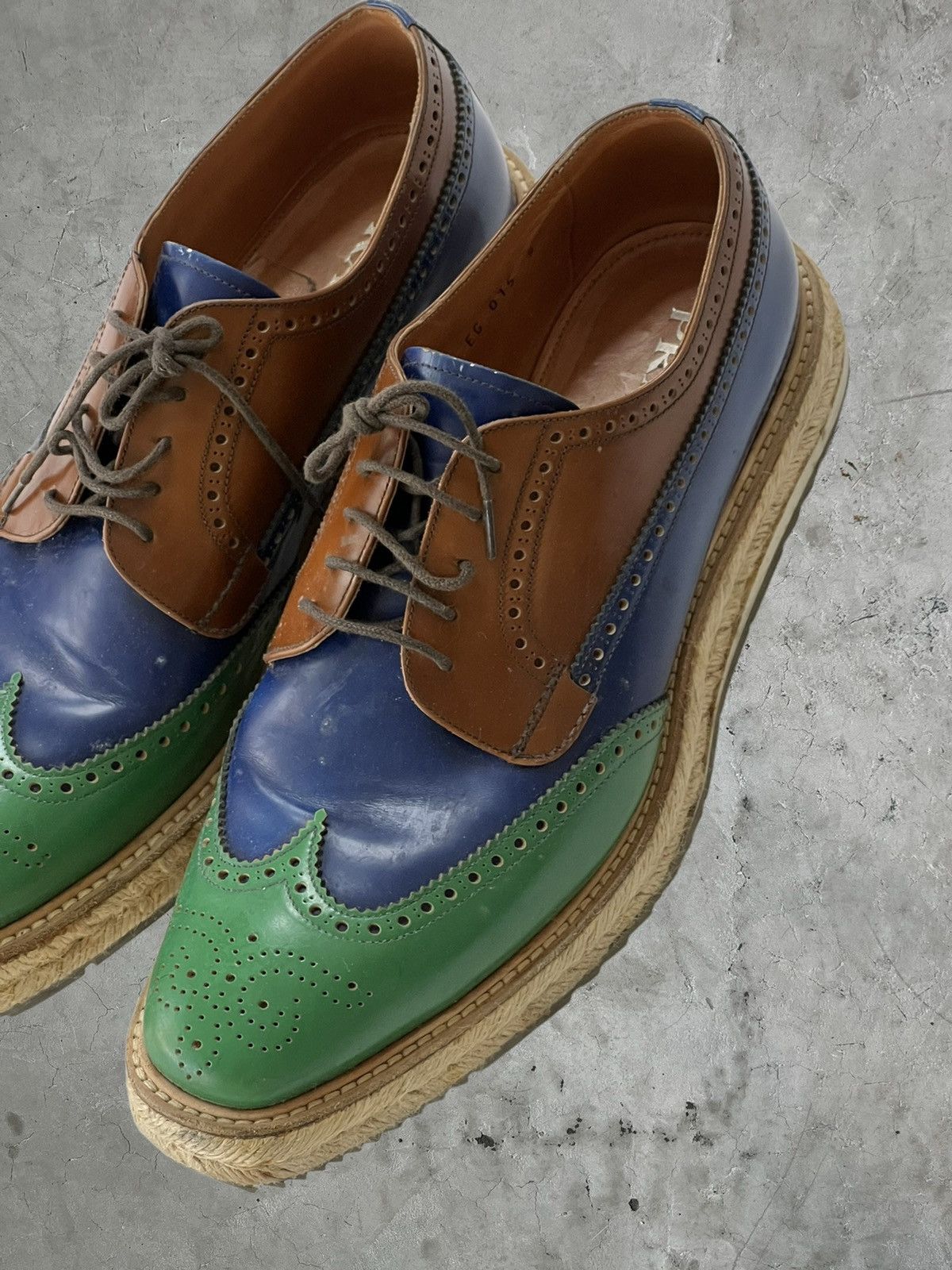 Prada SS/11 Prada Wingtip Woven Sole Brogues Size US 10 / EU 43 - 3 Thumbnail