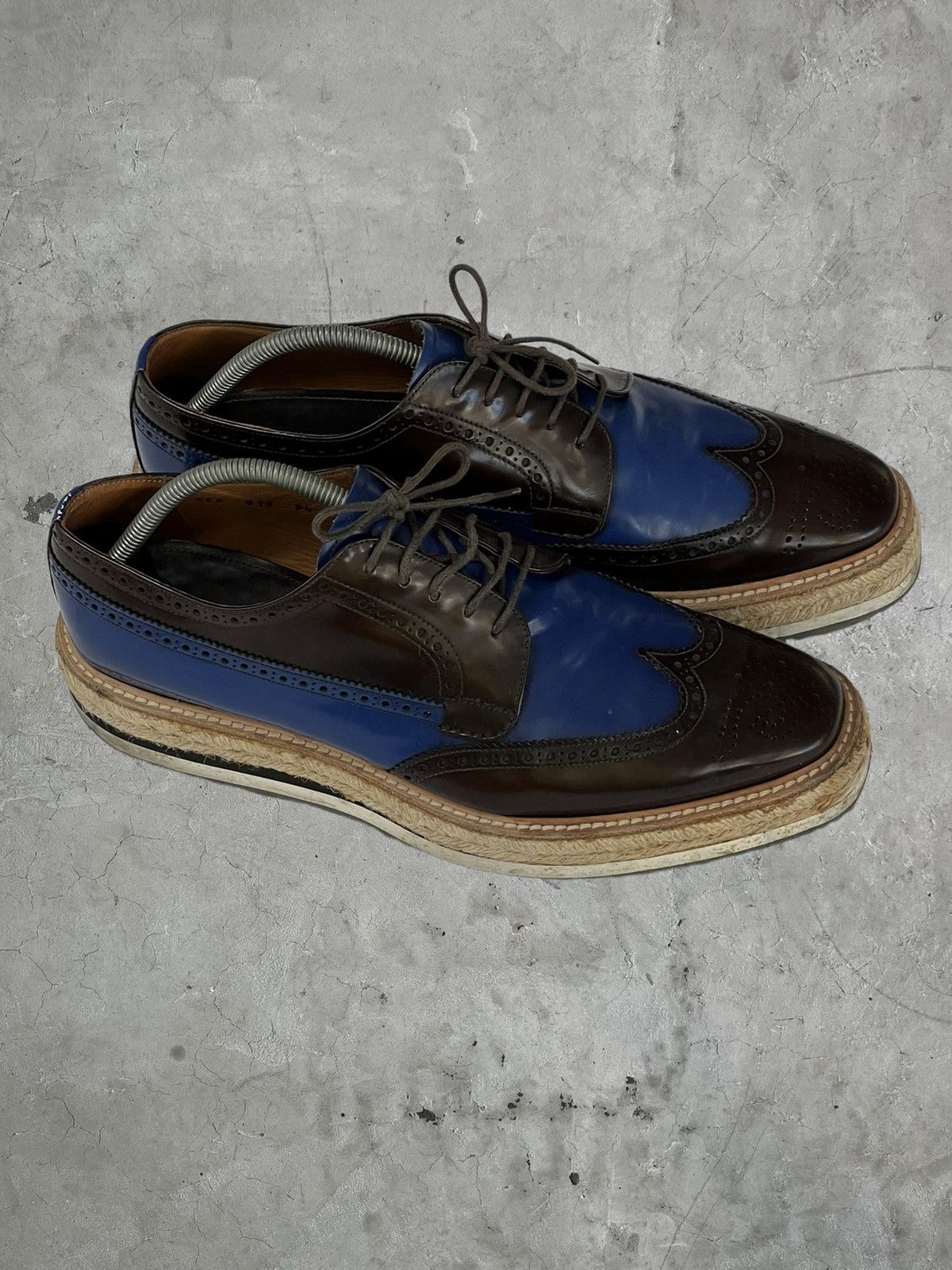 Prada SS/11 Prada Wingtip Woven Sole Brogues Size US 10.5 / EU 43-44 - 1 Thumbnail