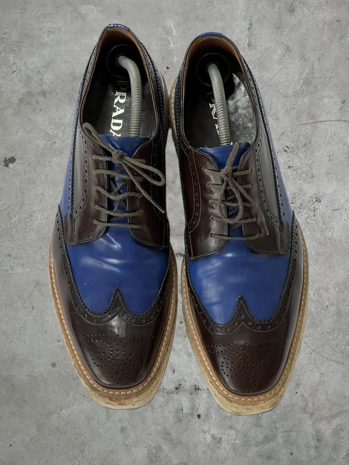 Prada SS/11 Prada Wingtip Woven Sole Brogues Size US 10.5 / EU 43-44 - 5 Thumbnail