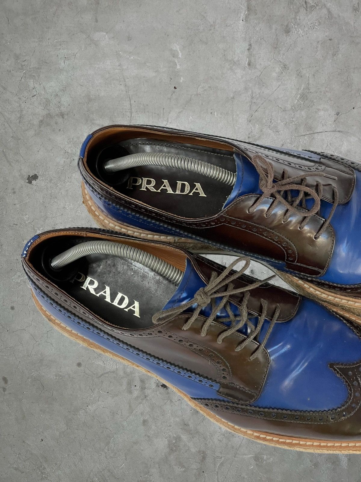 Prada SS/11 Prada Wingtip Woven Sole Brogues Size US 10.5 / EU 43-44 - 4 Thumbnail