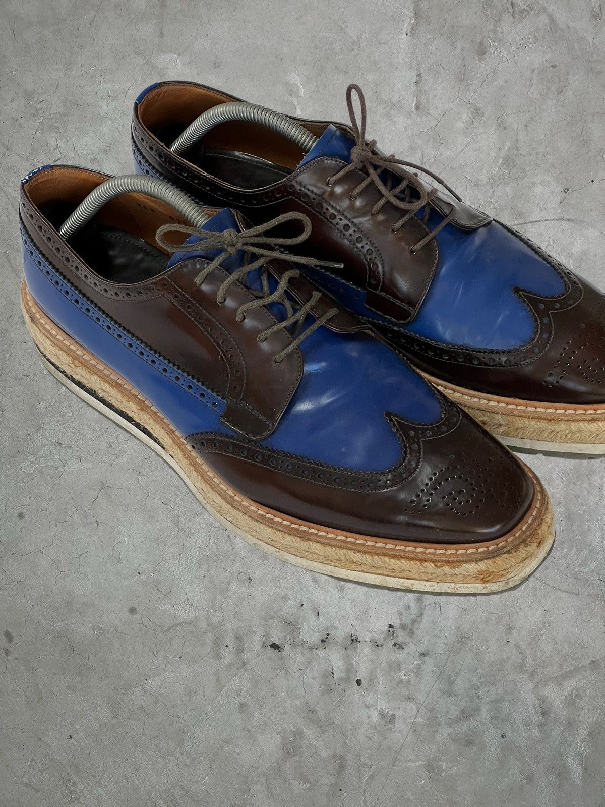 Prada SS/11 Prada Wingtip Woven Sole Brogues Size US 10.5 / EU 43-44 - 2 Thumbnail