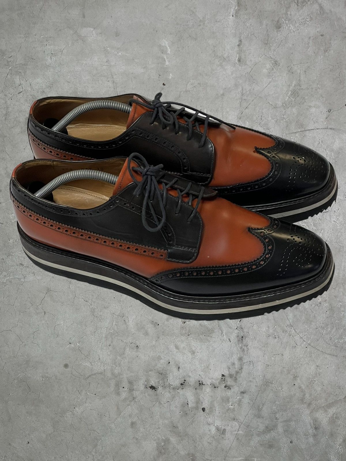 Prada SS/11 Prada Wingtip Platform Brogues Size US 11 / EU 44 - 1 Thumbnail