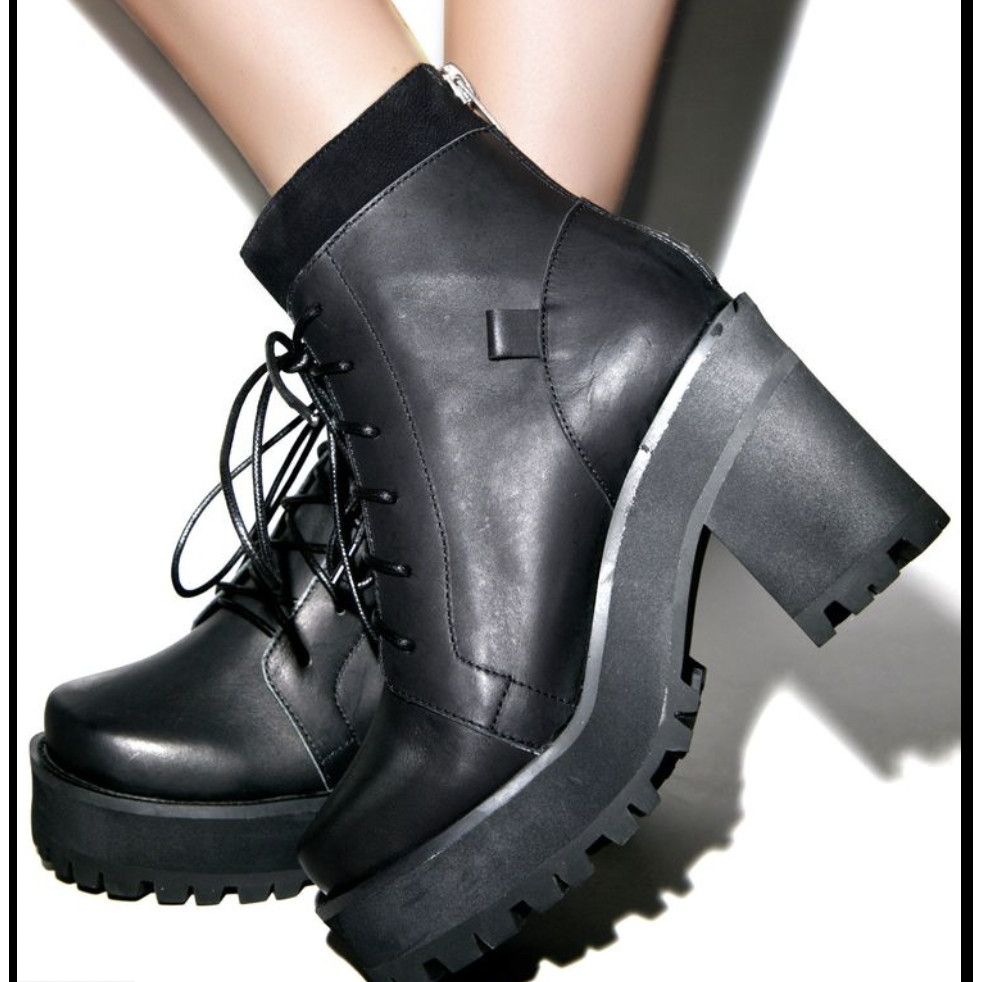 UNIF UNIF Reverb Platform Leather Boots | Grailed