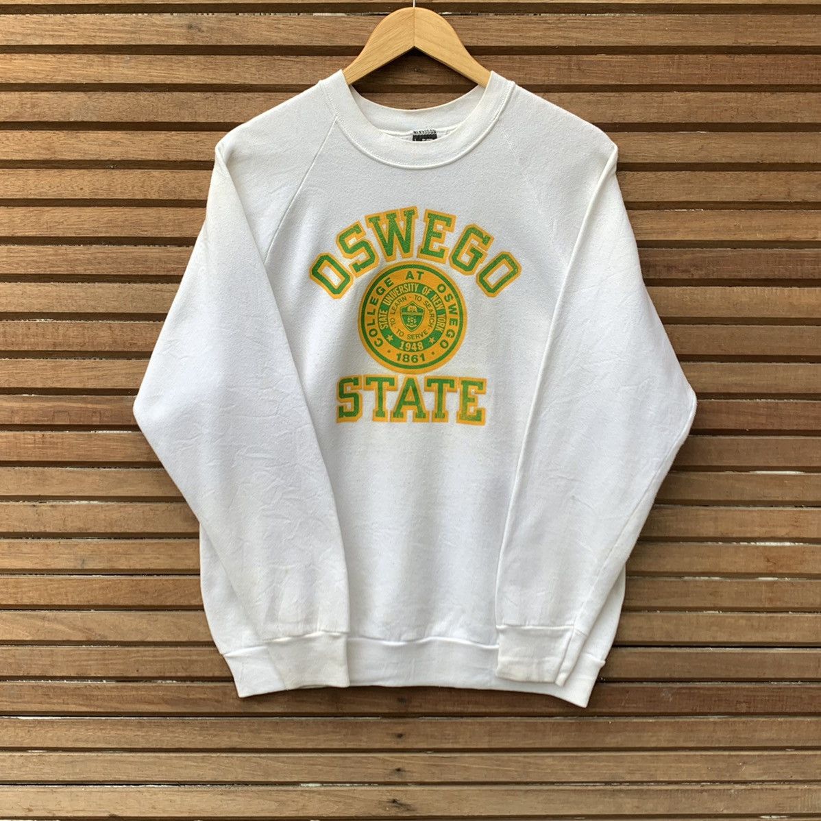 Collegium Vintage 80s SCREEN STARS Oswego College Sweatshirt Size US M / EU 48-50 / 2 - 1 Thumbnail