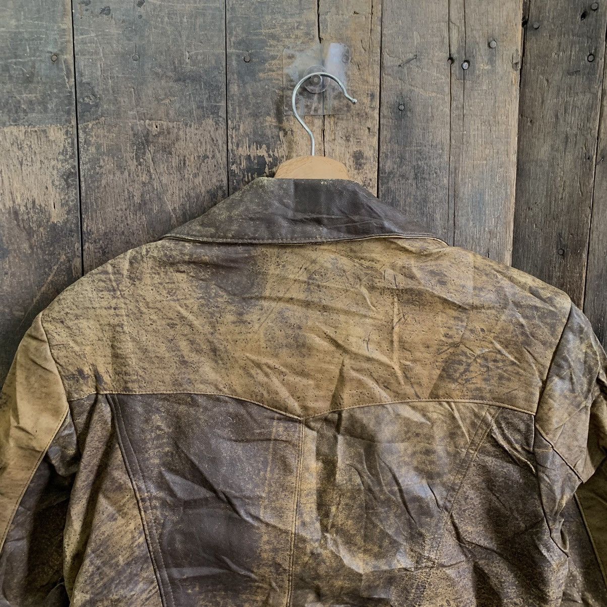 Genuine Leather Vintage Diamond Leather Jacket Size US M / EU 48-50 / 2 - 7 Thumbnail