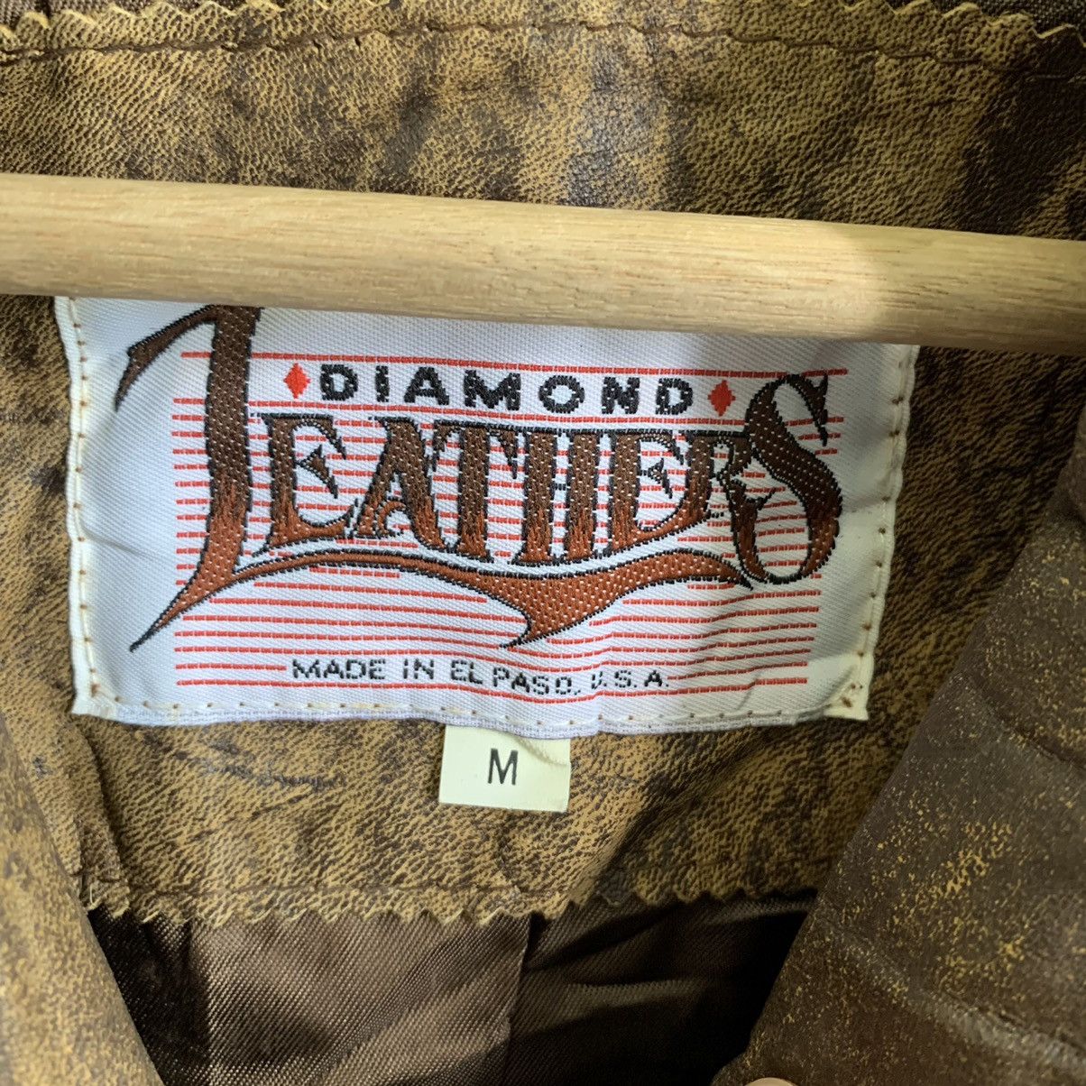 Genuine Leather Vintage Diamond Leather Jacket Size US M / EU 48-50 / 2 - 3 Thumbnail