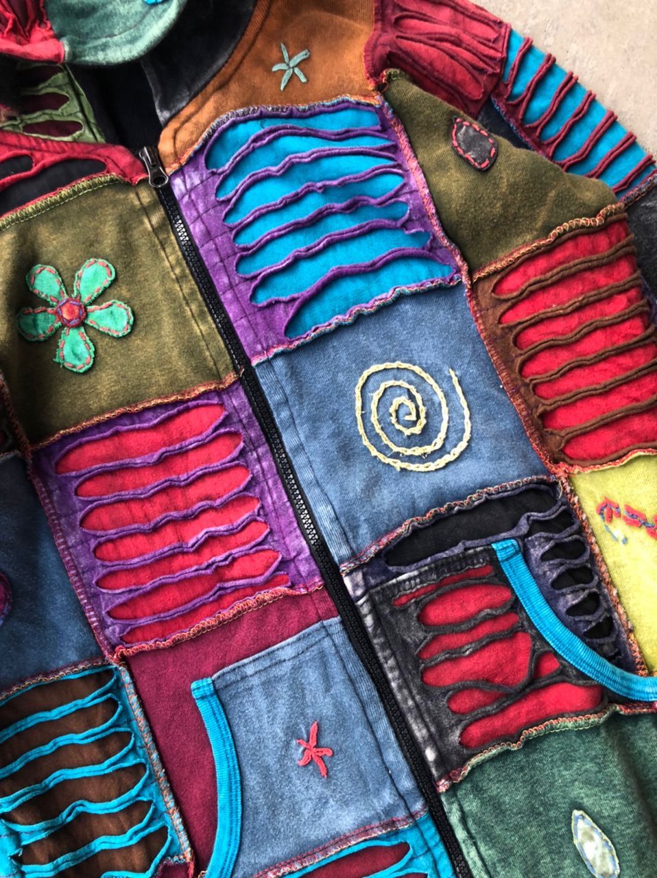 Handmade × Japanese Brand Multicolour Patchwork Ziphoodie Size US M / EU 48-50 / 2 - 2 Thumbnail