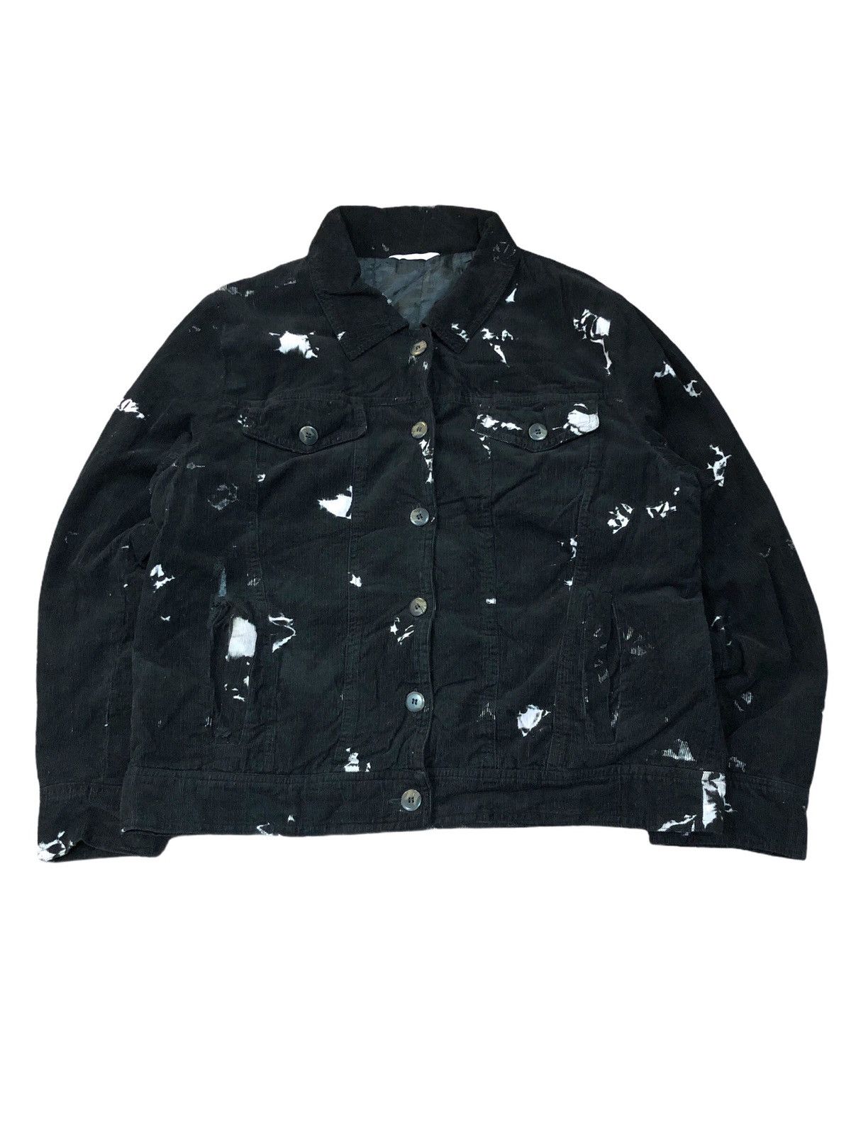 Designer × Japanese Brand Japanese Brand Arzoo.J Black Corduroy Button Bleach Jacket Size US S / EU 44-46 / 1 - 1 Thumbnail