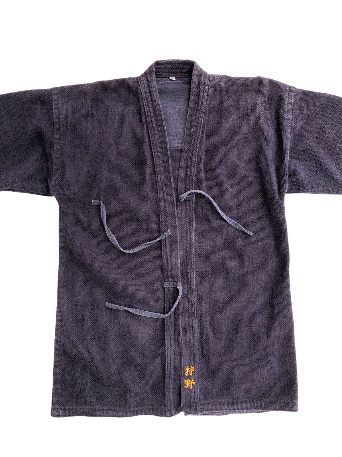 Indigo × Kiriko Made Vintage Indigo Hanten Kendo Cotton Waffle Weave Jacket Size US M / EU 48-50 / 2 - 1 Thumbnail