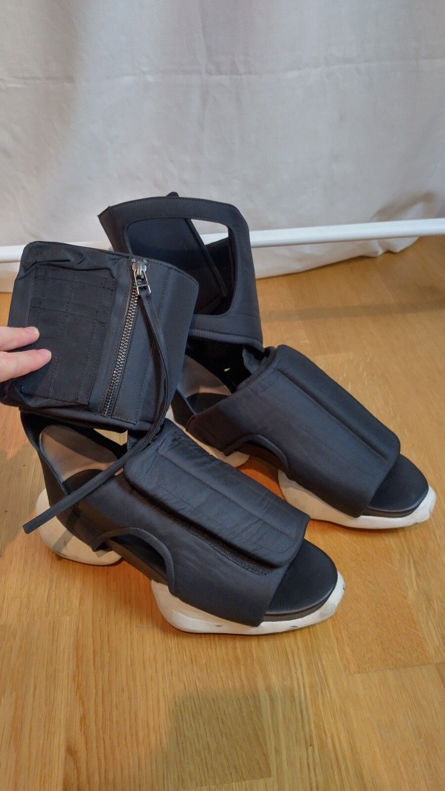 Pre-owned Rick Owens Adidas Cargo Sandals In Black