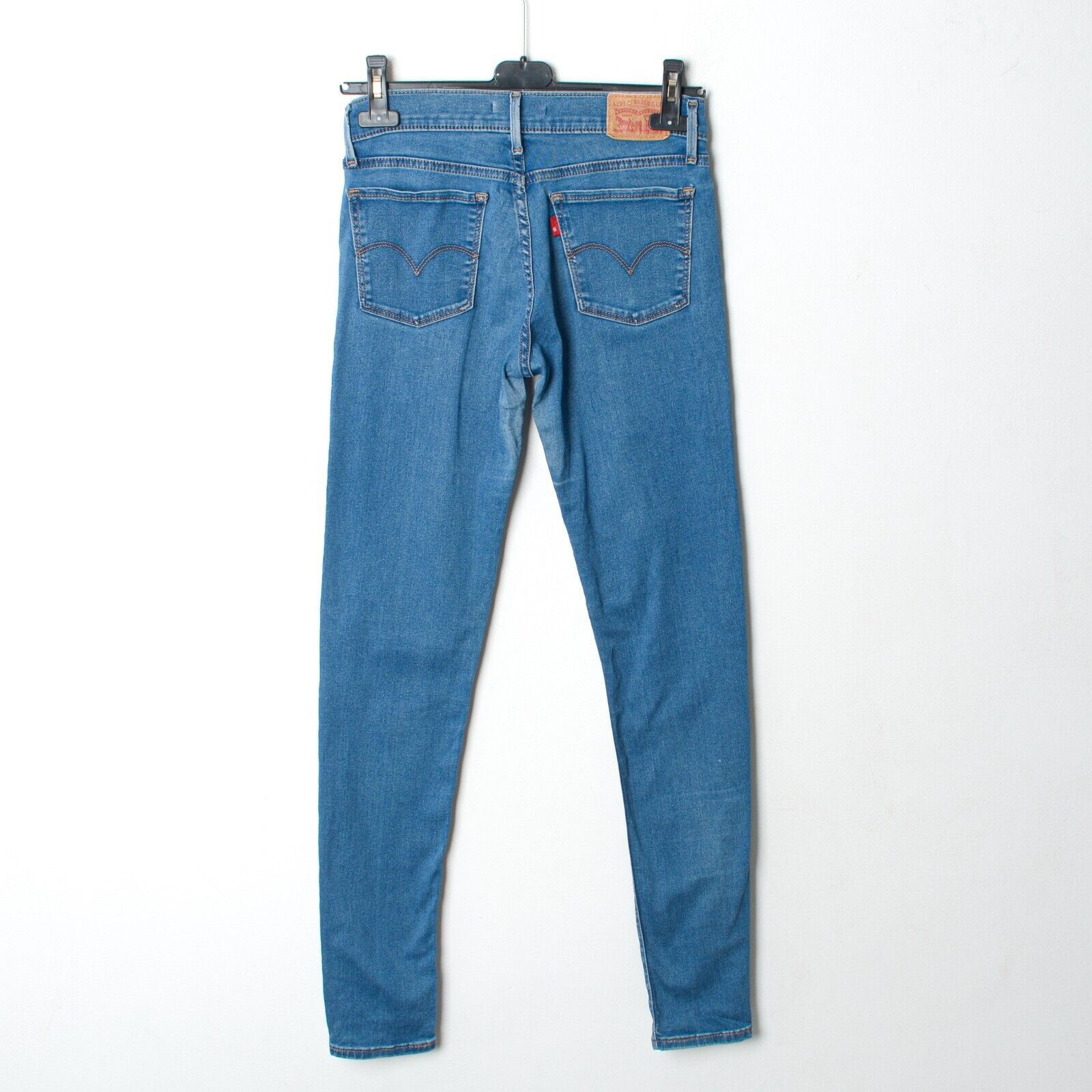 Levi's 710 Super Skinny W27 L32 Blue Jeans Trousers Pants Mid Rise Size 27" / US 4 / IT 40 - 2 Thumbnail