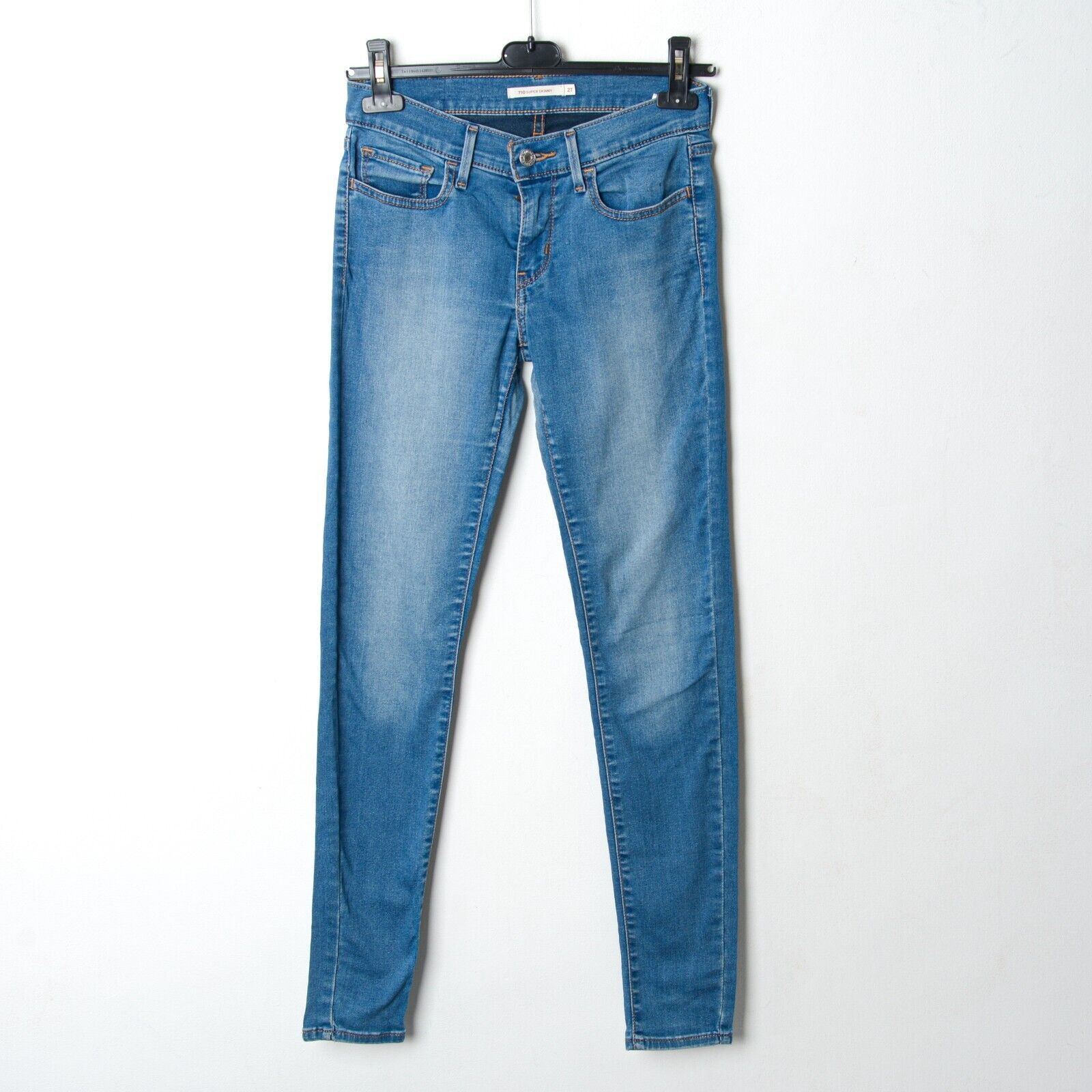 Levi's 710 Super Skinny W27 L32 Blue Jeans Trousers Pants Mid Rise Size 27" / US 4 / IT 40 - 1 Thumbnail