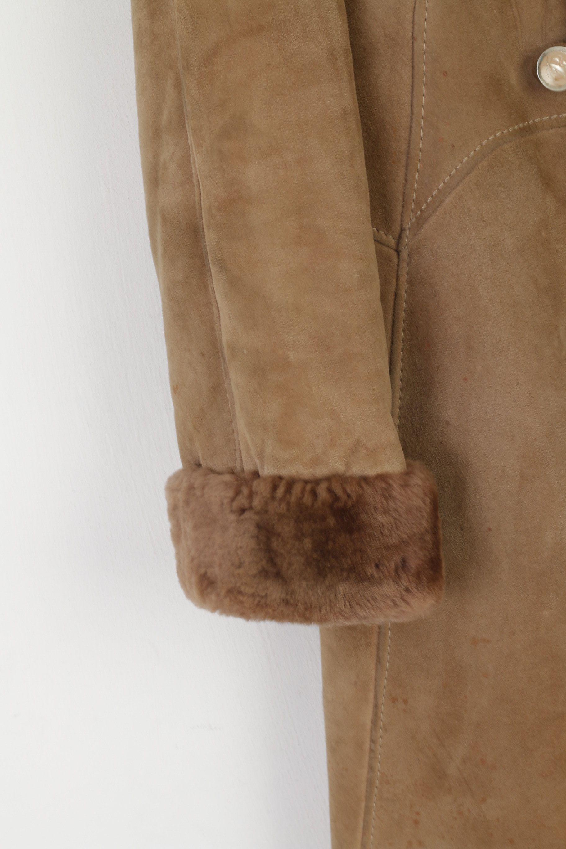 Vintage Vintage Women 44 S Coat Beige Leather 3207 Size S / US 4 / IT 40 - 4 Thumbnail
