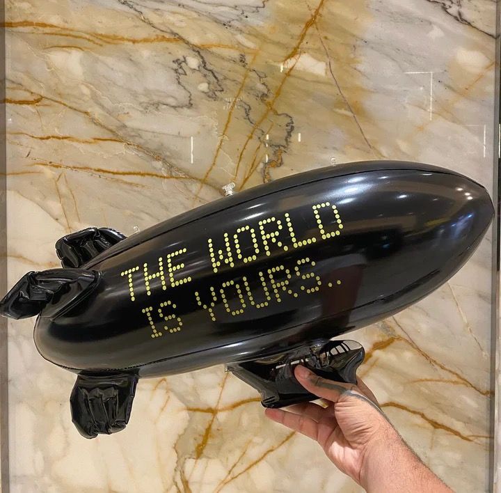 Pre-owned Grailed Limited Edition Scarface The World Is Yours Inflatable Blimp In Black