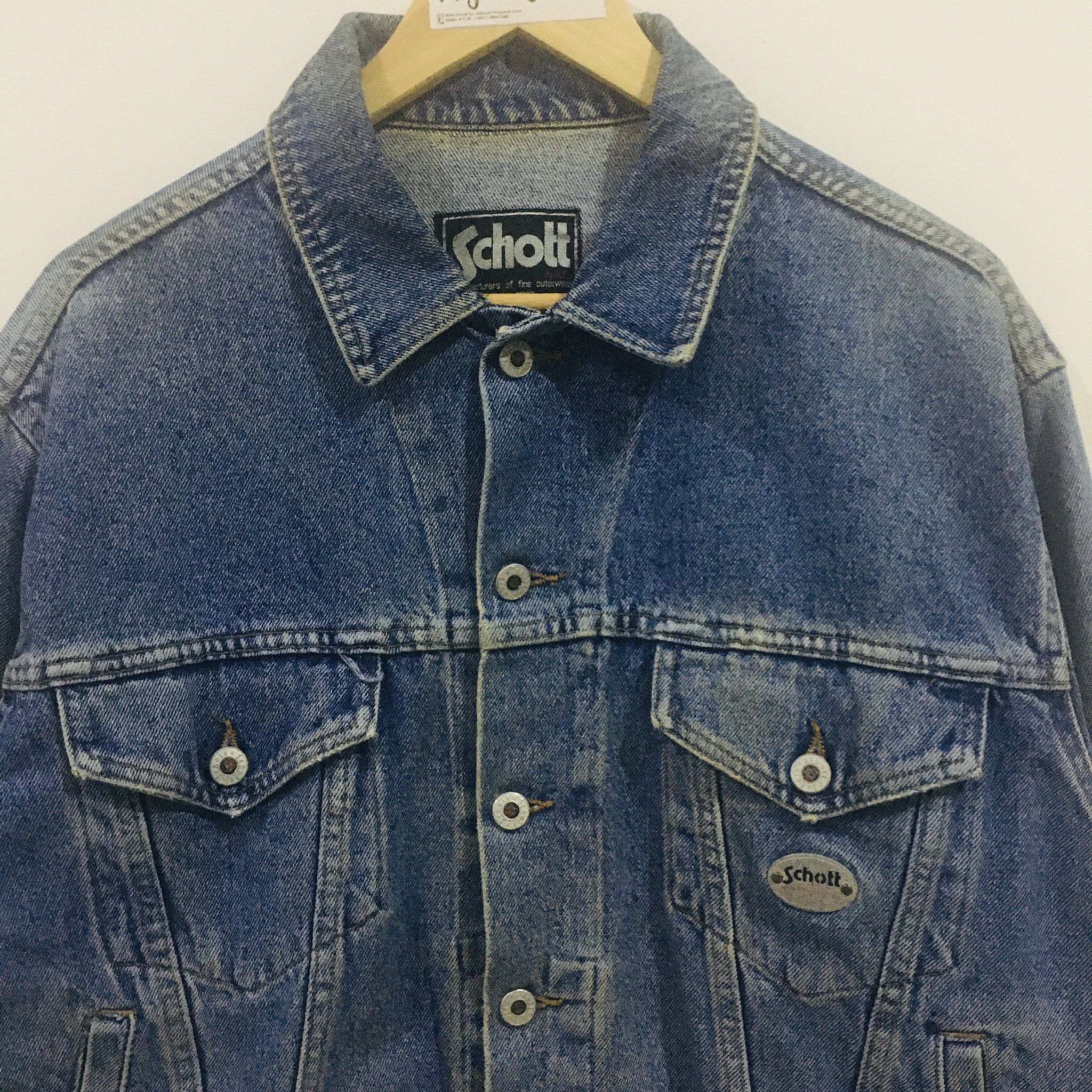 Schott Vintage x Schott Denim Jacket Mada in Italy Size US S / EU 44-46 / 1 - 2 Thumbnail